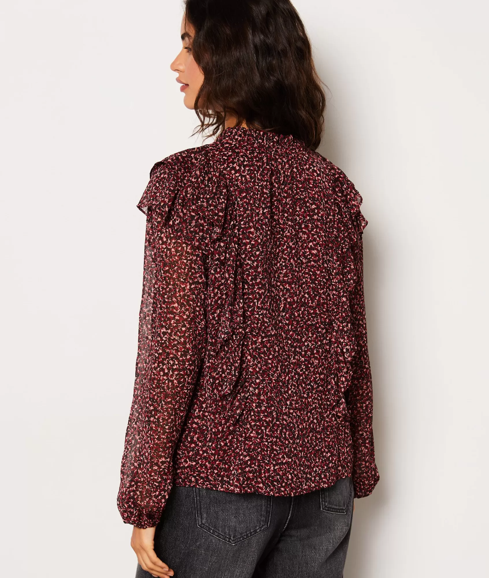 Etam Printed Blouses & Shirts | Flowy Shirts>Blouse à motifs avec volants