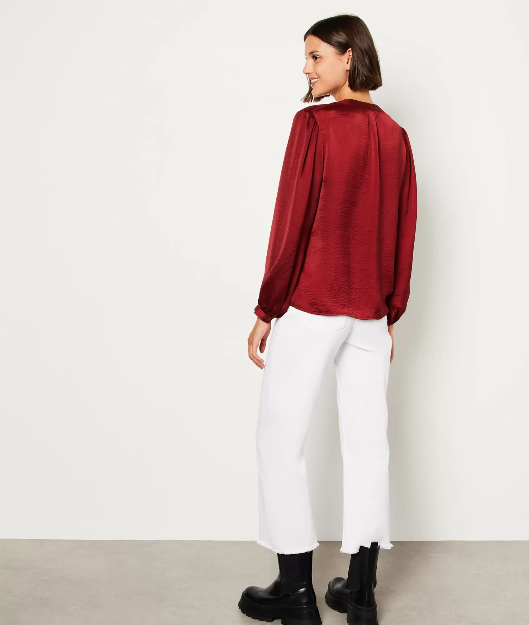 Etam Flowy Shirts | Classic Shirts>Blouse satinée manches longues