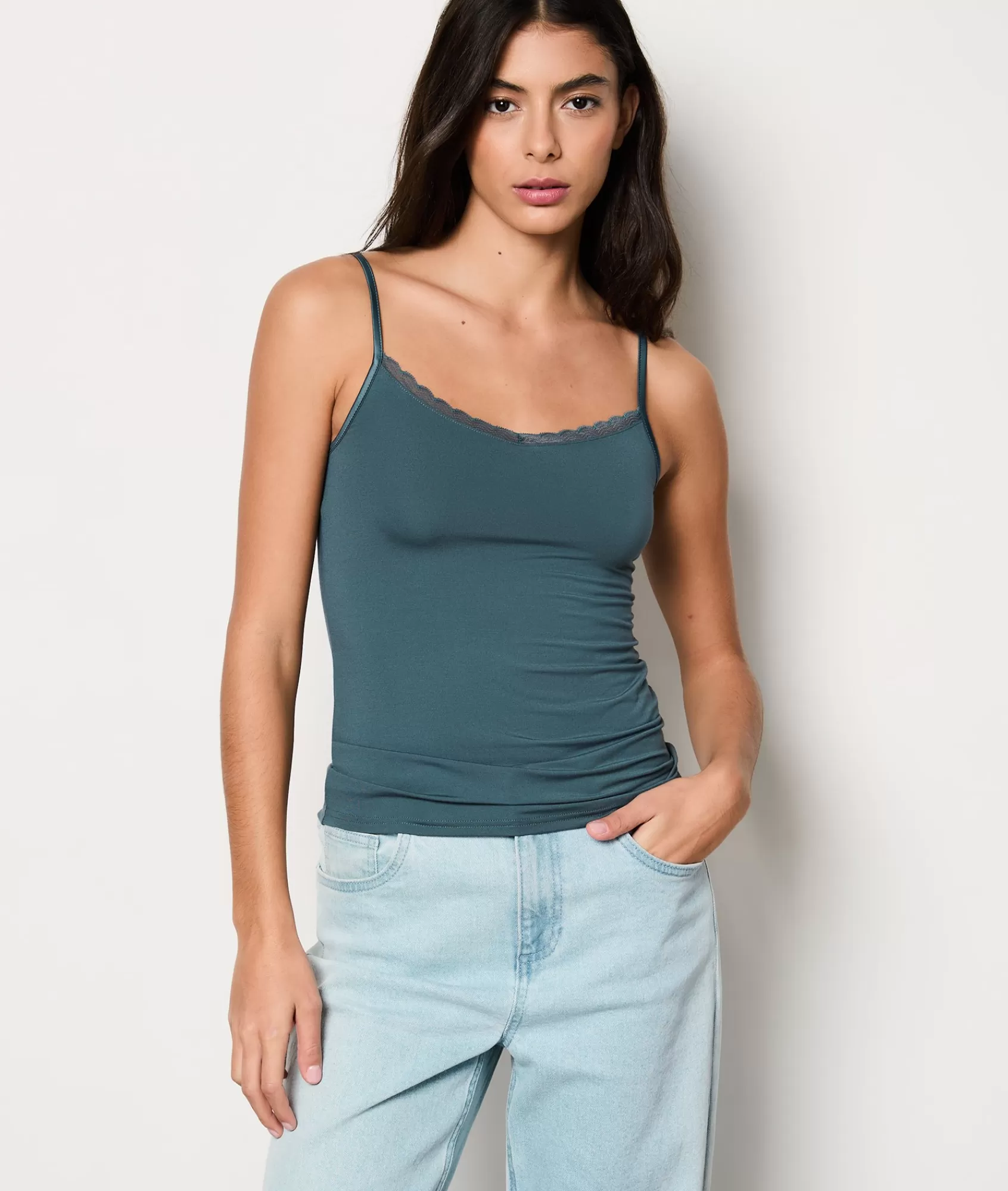 Etam Pyjama Tops>Caraco à bretelles fines maille thermique