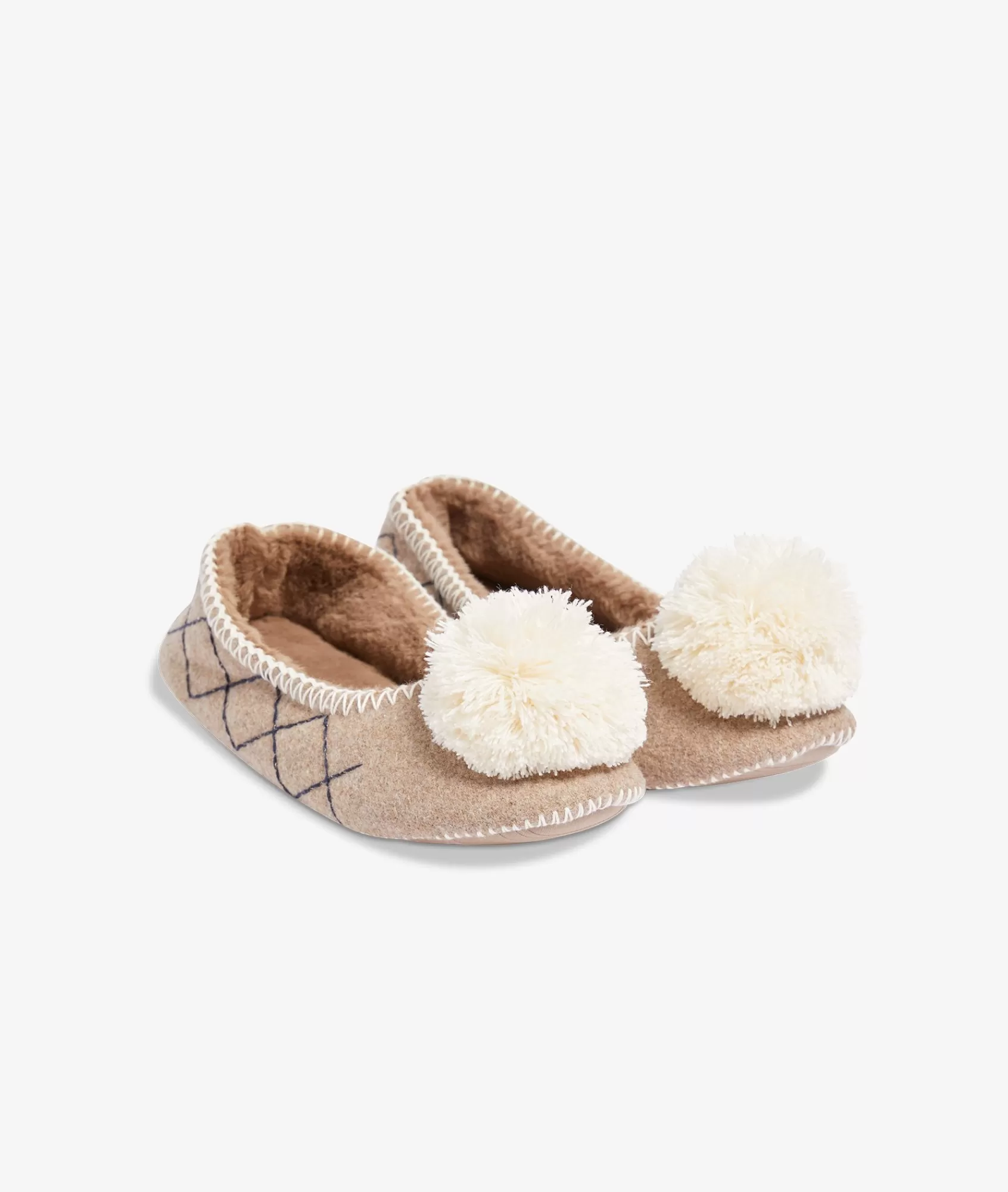 Etam Slippers>Chaussons ballerine ponpon