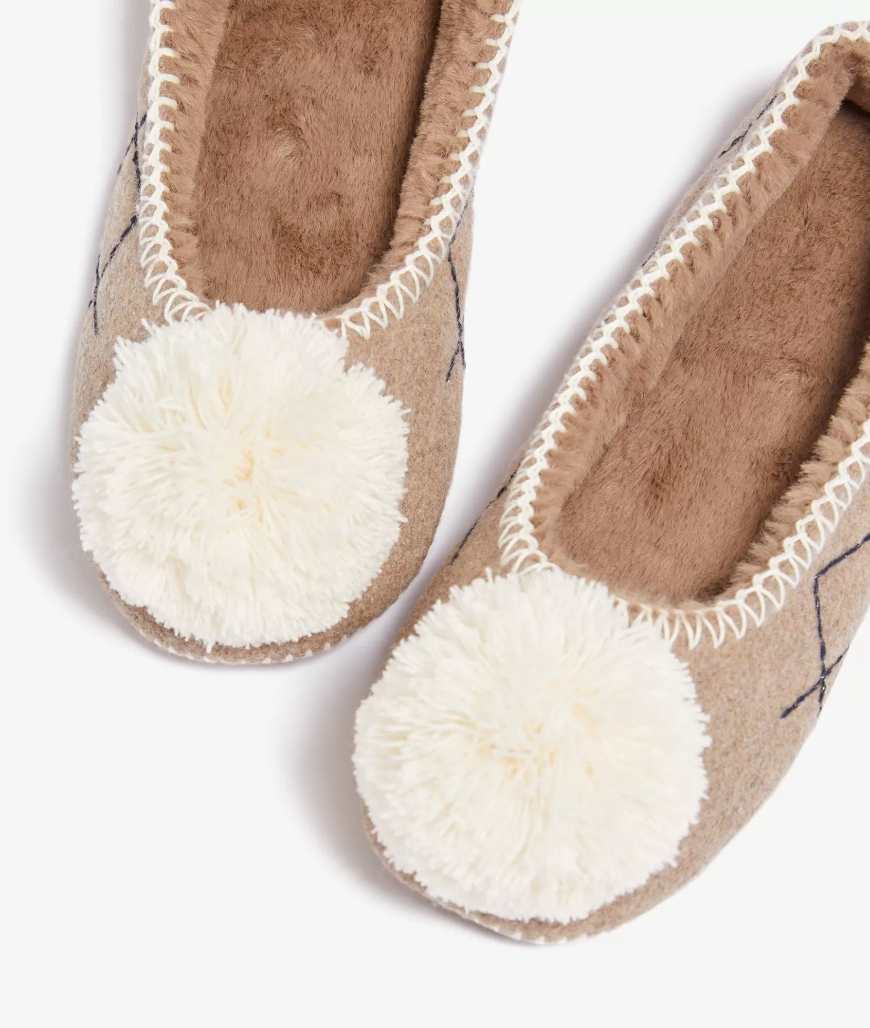 Etam Slippers>Chaussons ballerine ponpon