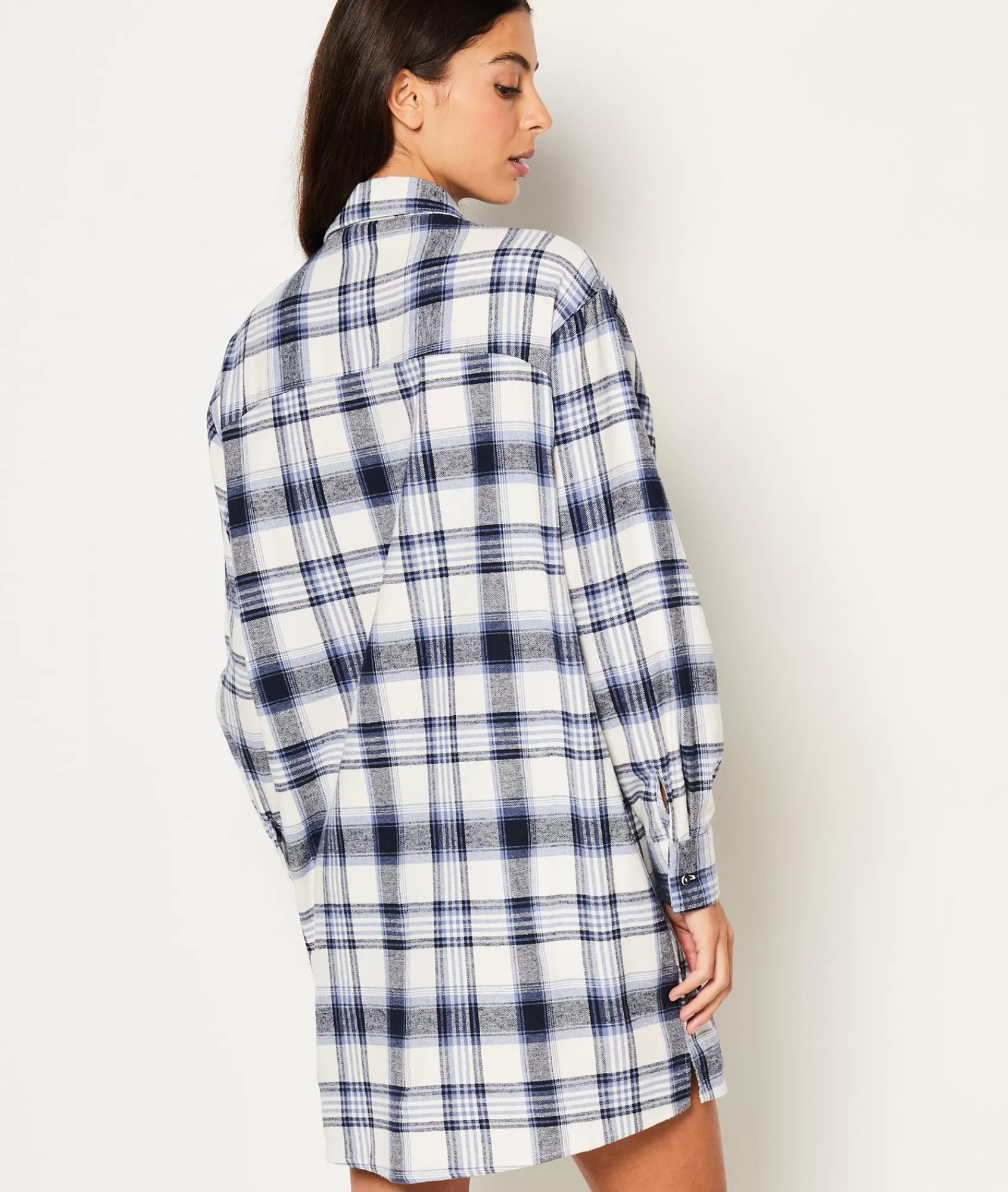 Etam Nightshirts>Chemise de nuit en coton à carreaux