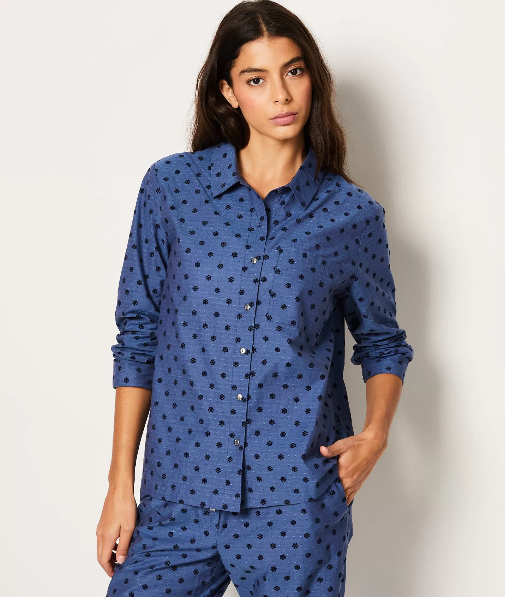 Etam Pyjama Tops>Chemise de pyjama en coton à pois