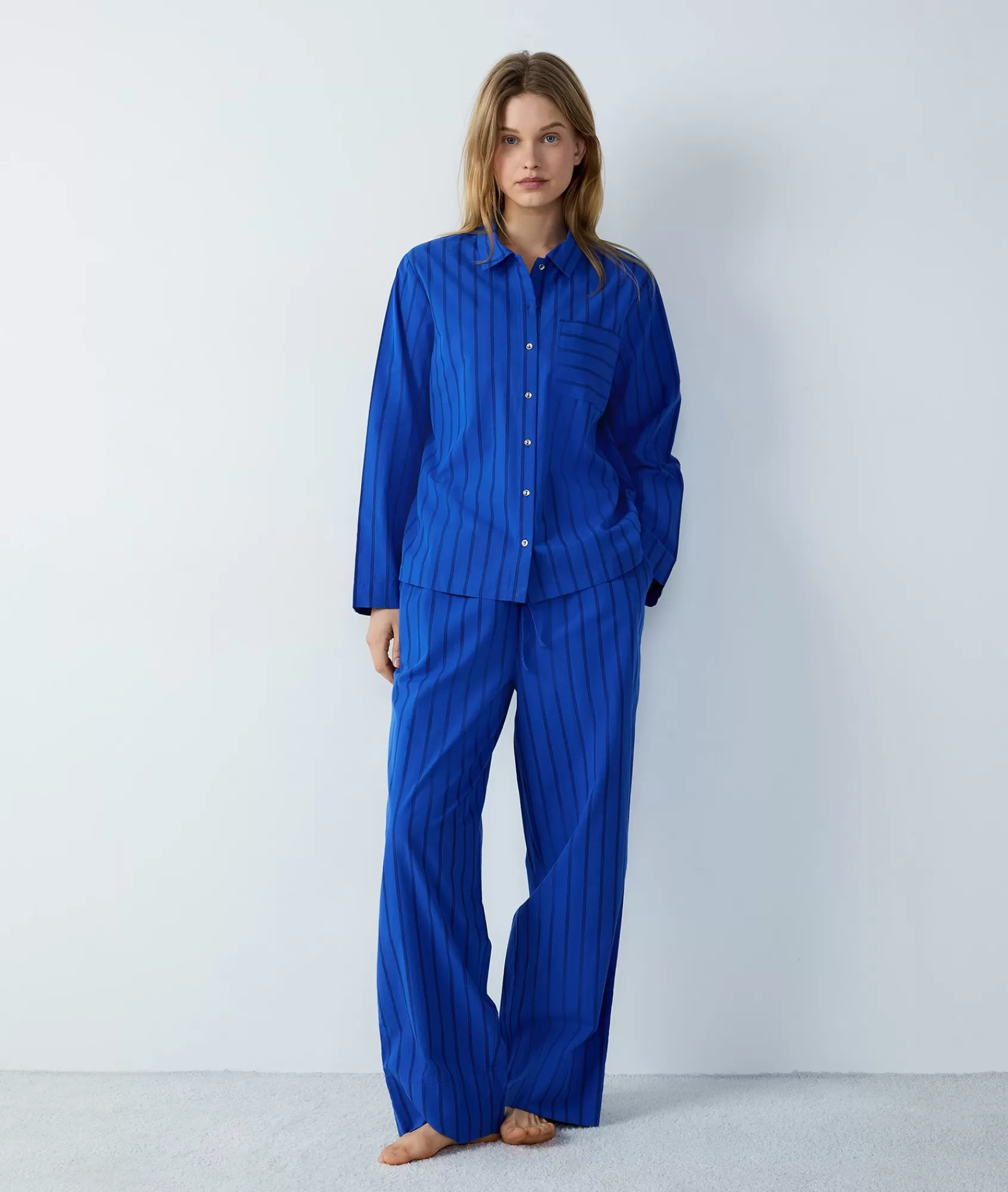Etam Pyjama Tops>Chemise de pyjama en coton à rayures