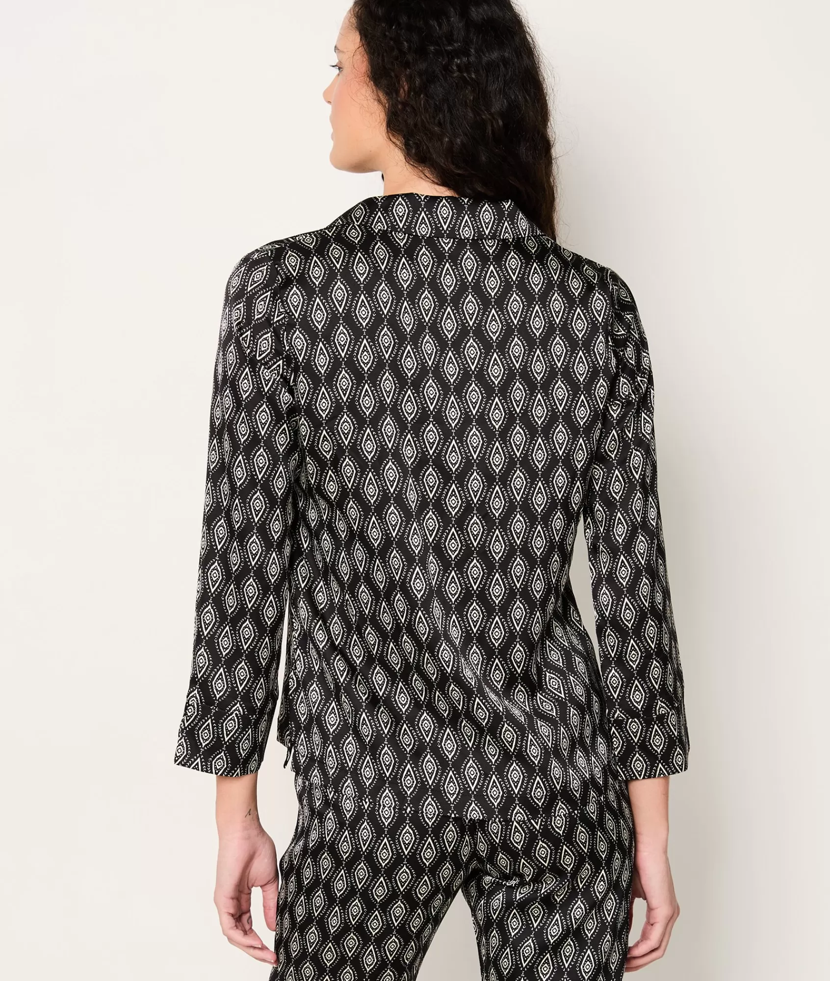 Etam Pyjama Tops>Chemise de pyjama satinée imprimée