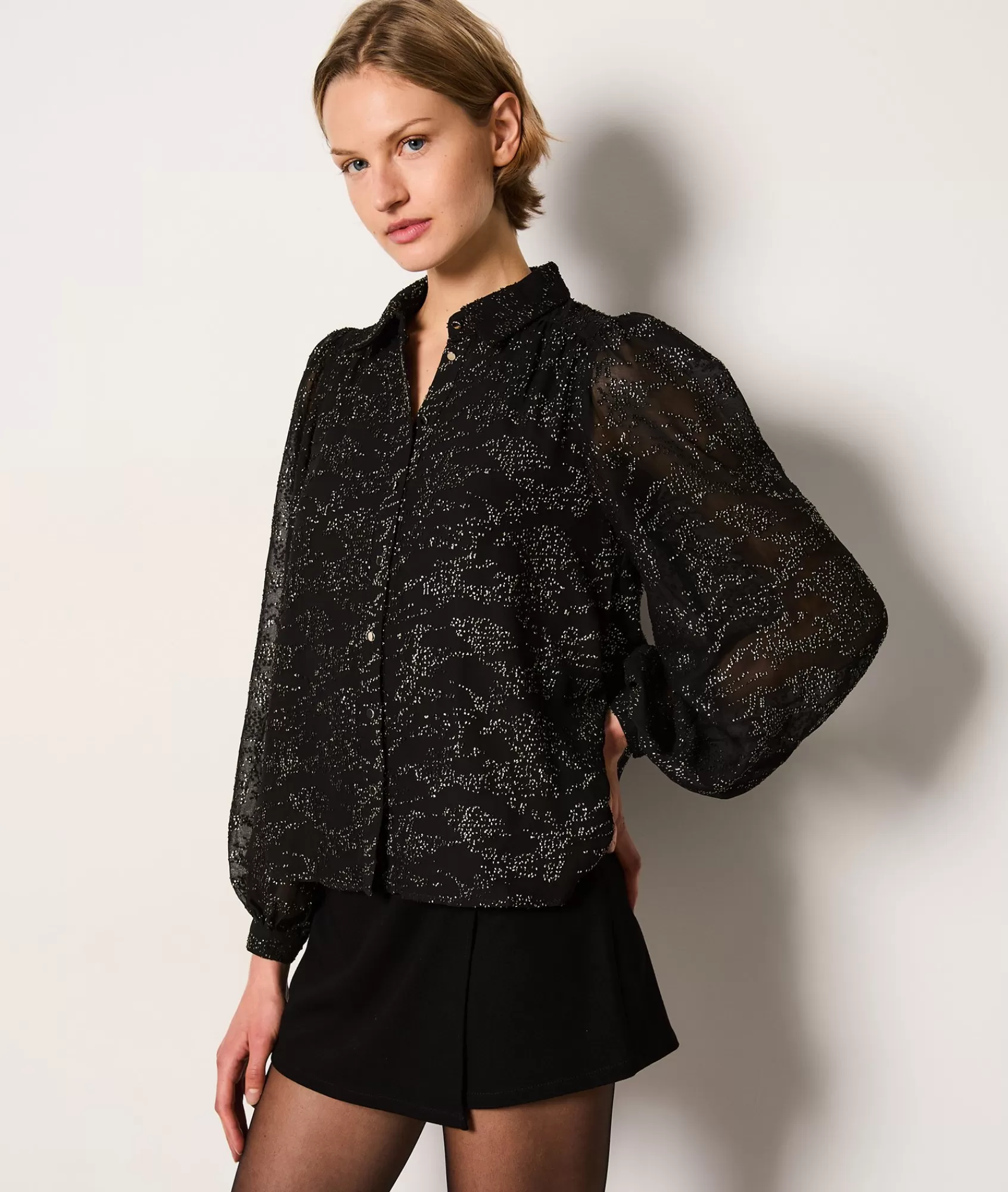 Etam Flowy Shirts | Floral Blouses & Shirts>Chemise manches longues irisée