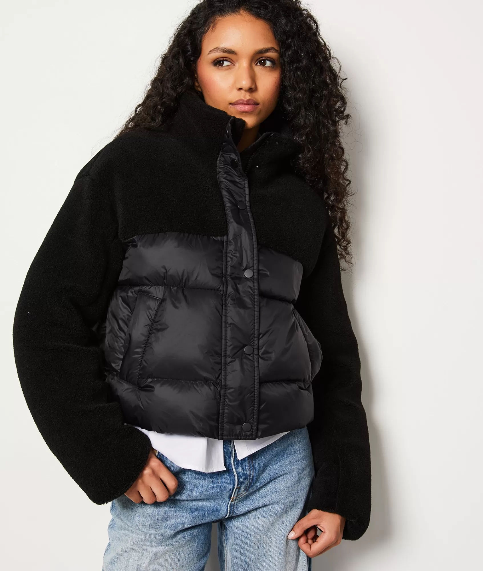Etam Puffer Jackets>Doudoune courte en fausse fourrure