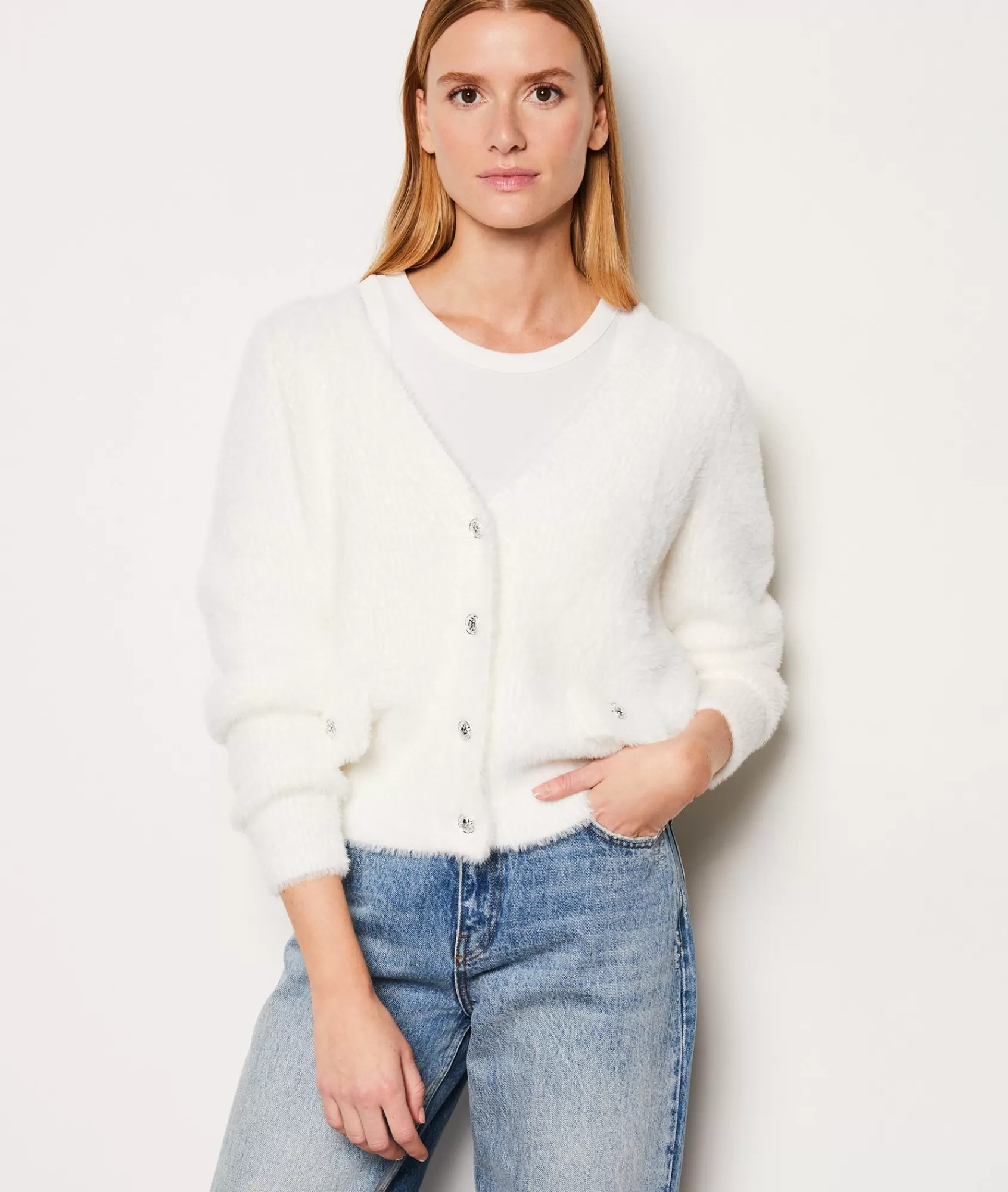 Etam V-necks>Gilet à boutons pailletés