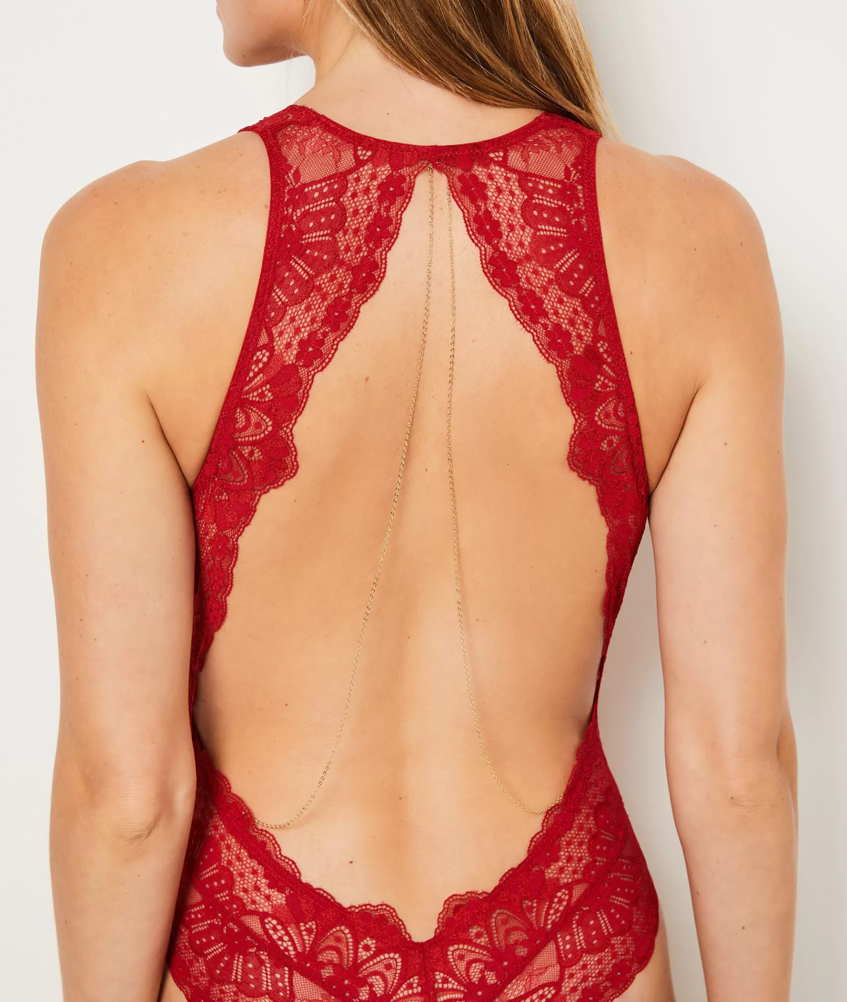 Etam Bodysuits>Lace Bodysuit with Jewelled Back Details