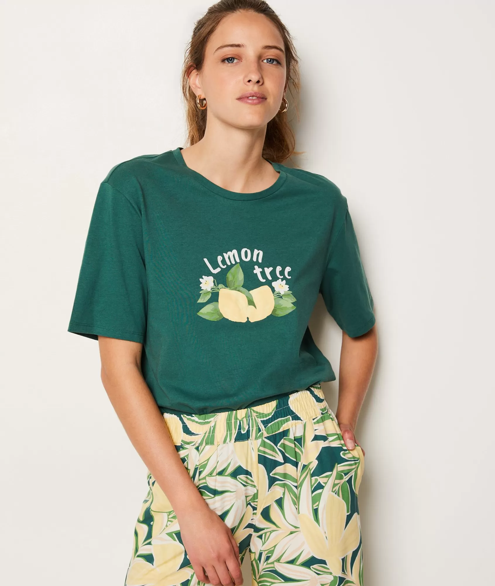 Etam Pyjama Tops>Lemon Print Pyjama T-shirt