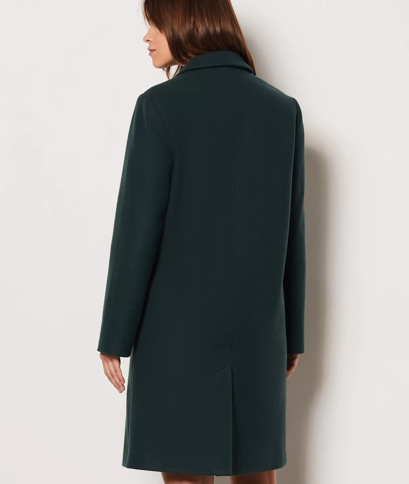 Etam Coats>Manteau long boutonné avec laine