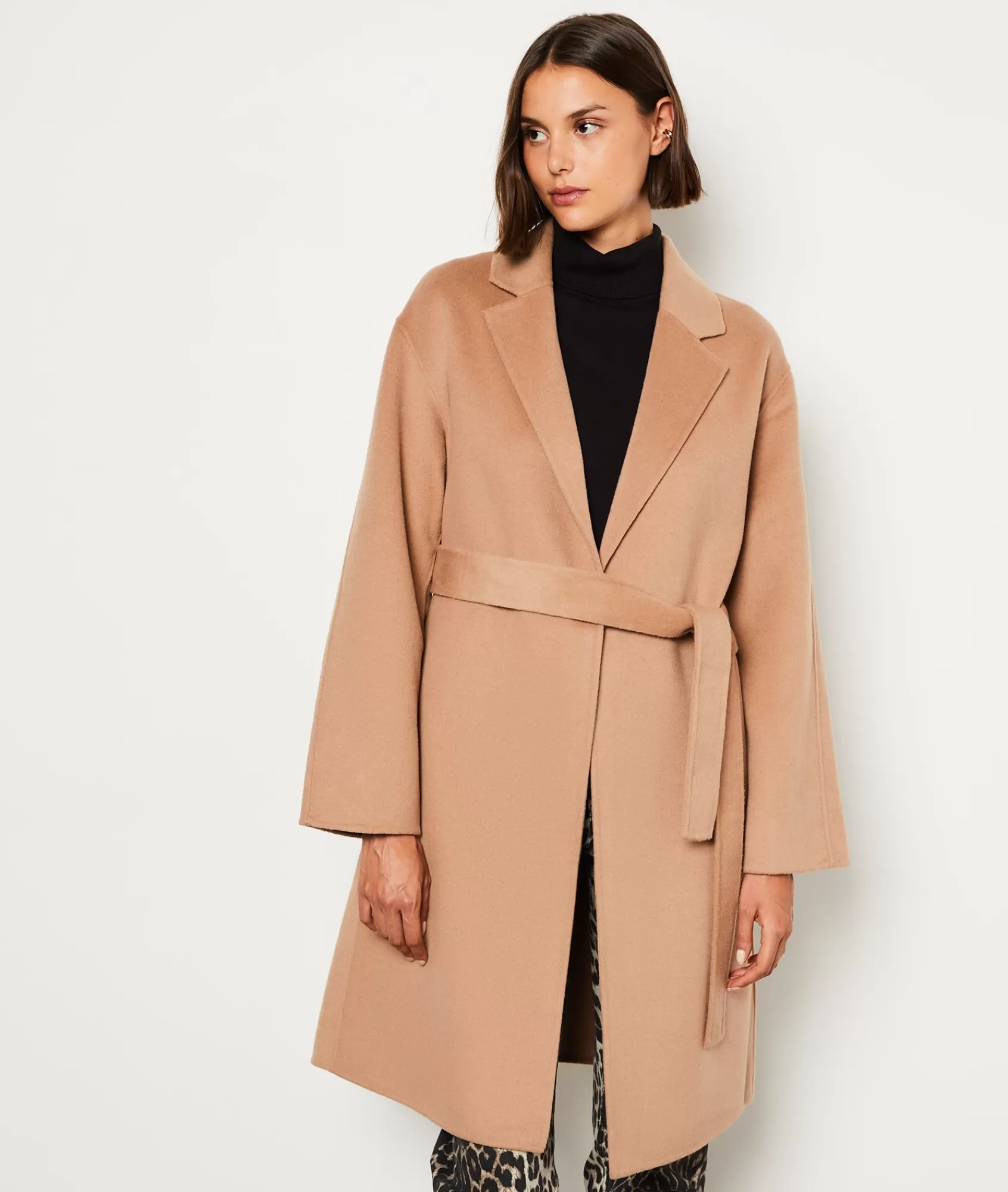 Etam Coats>Manteau long ceinturé avec laine