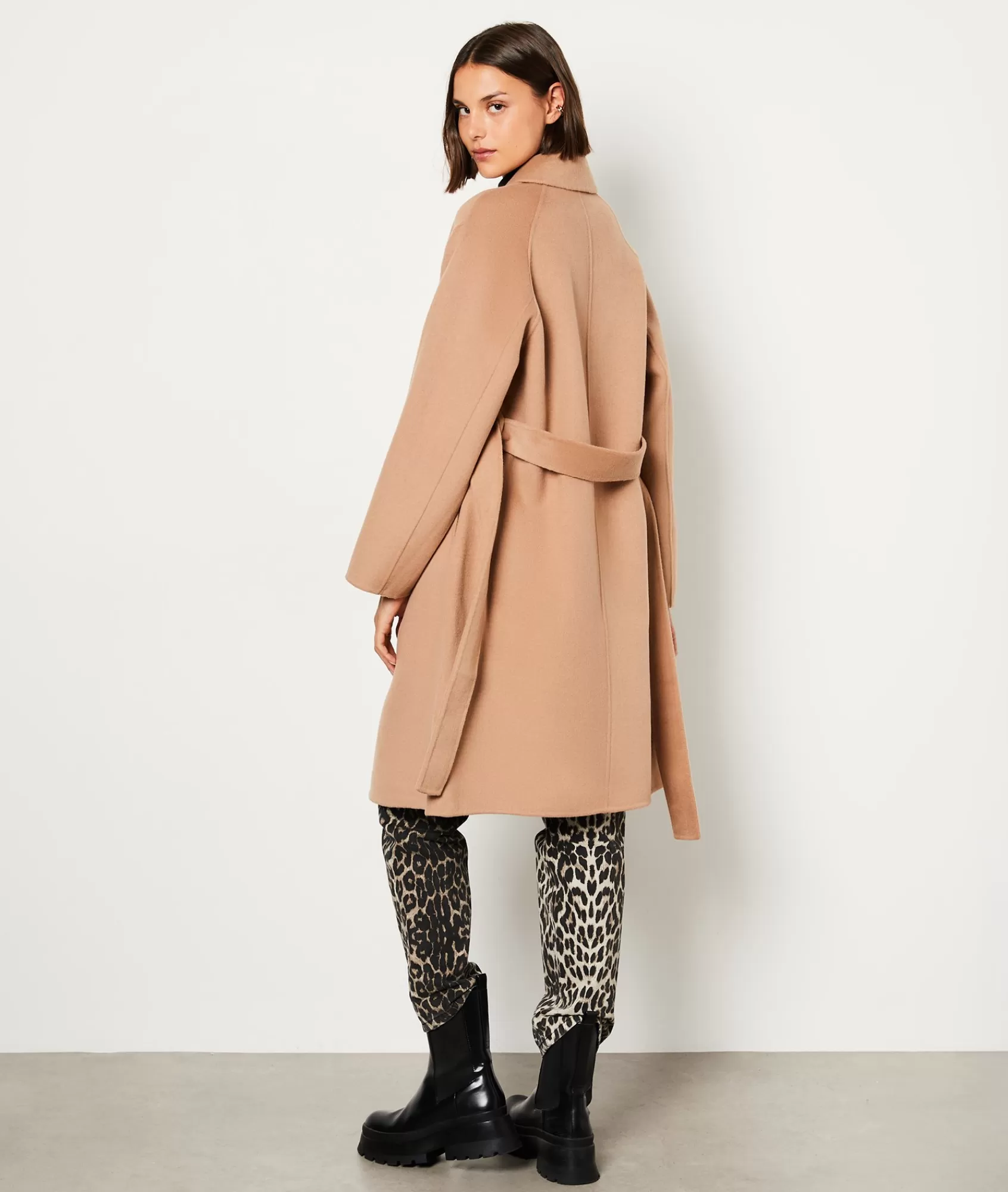 Etam Coats>Manteau long ceinturé avec laine