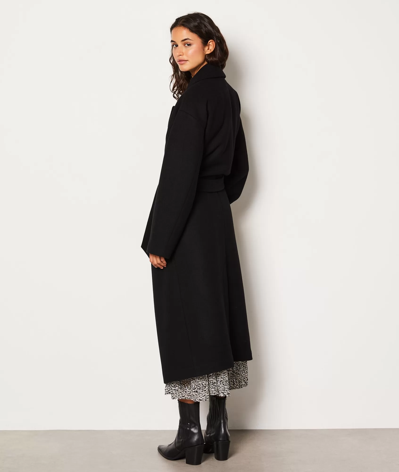 Etam Coats>Manteau long ceinturé avec laine