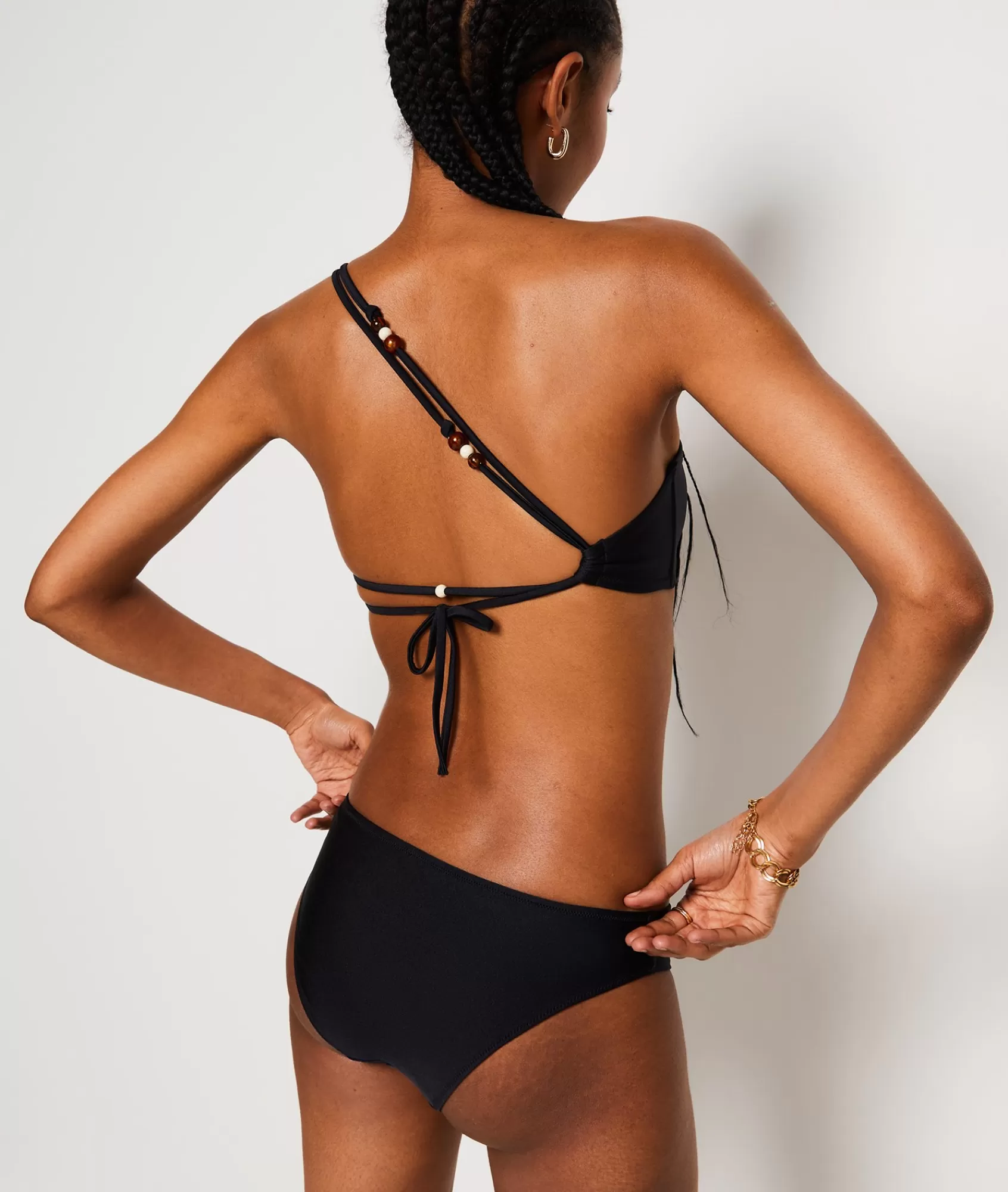Etam Fancy Swimwear>Mid-rise satin bikini bottoms