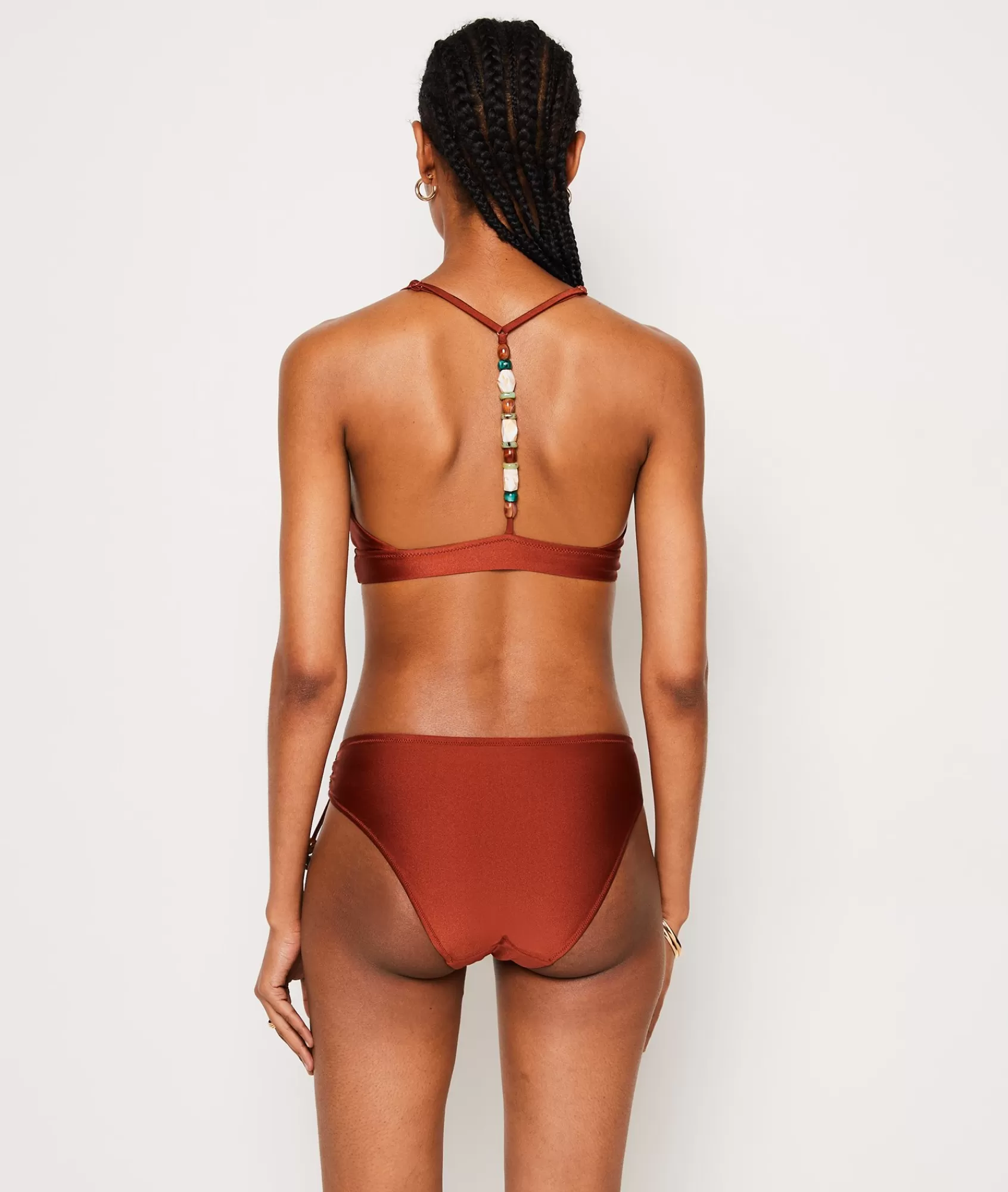 Etam Fancy Swimwear>Mid-rise satin bikini bottoms