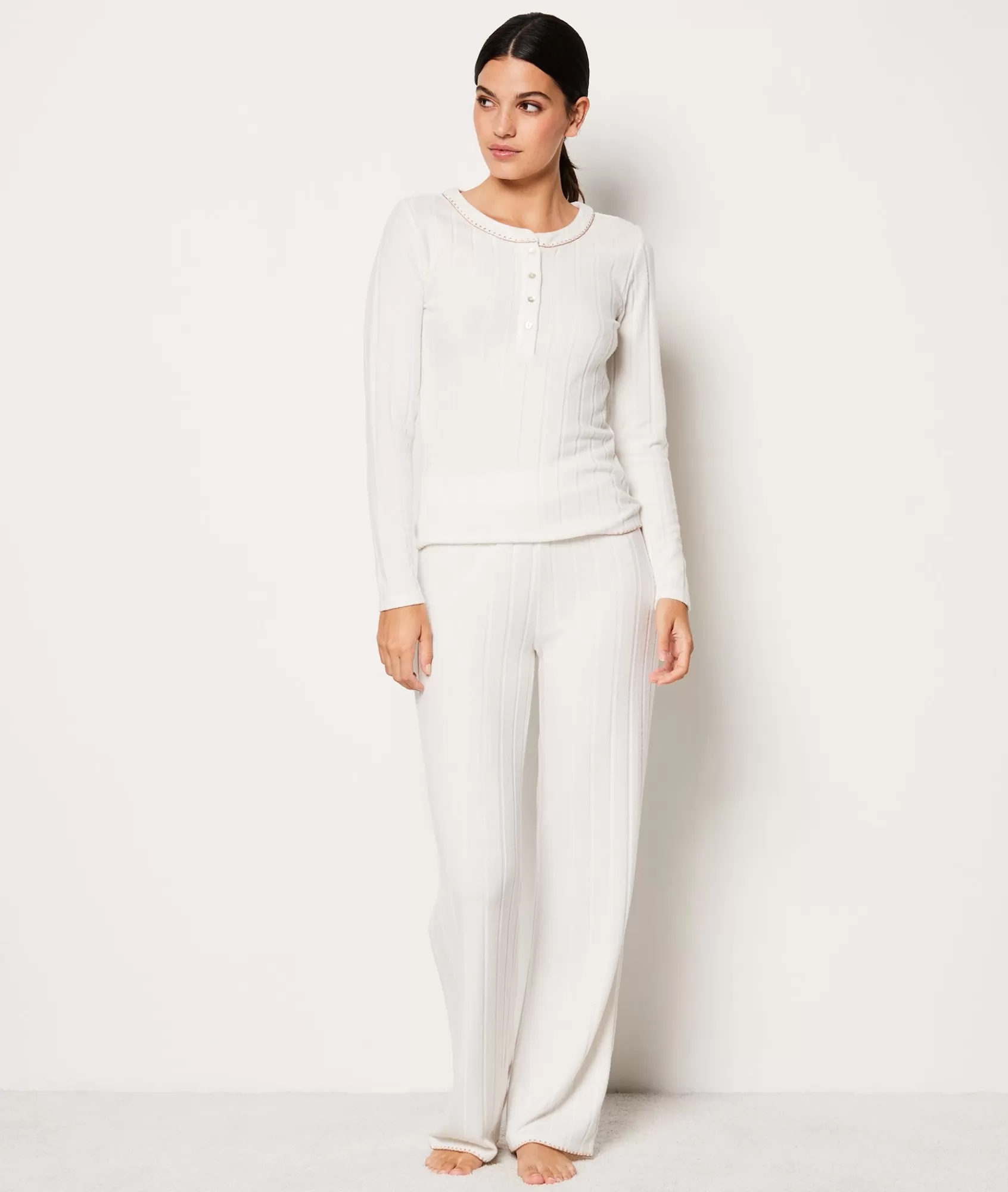 Etam Pyjama Bottoms>Pantalon de pyjama côtelé droit