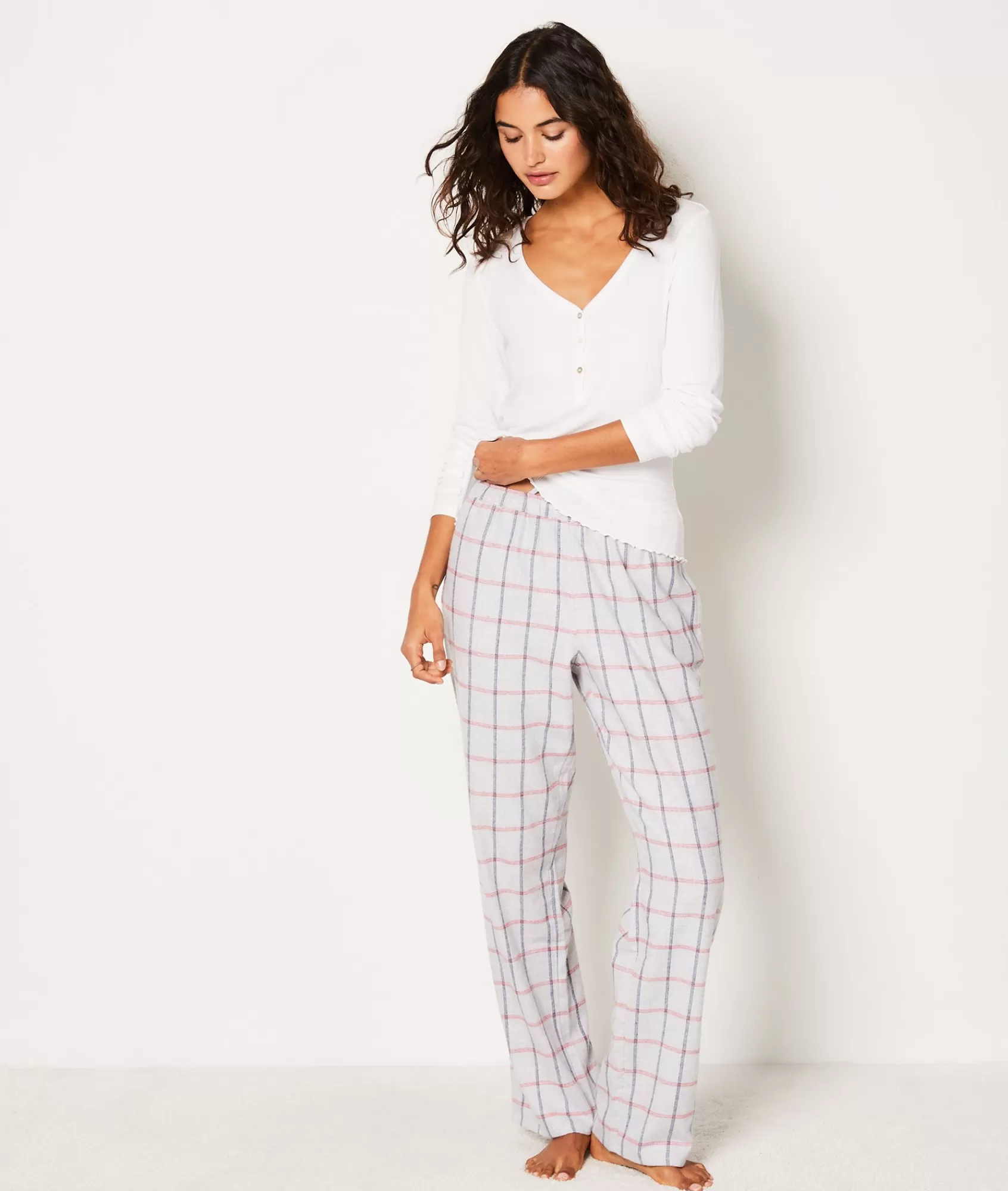 Etam Pyjama Bottoms>Pantalon de pyjama en coton à carreaux