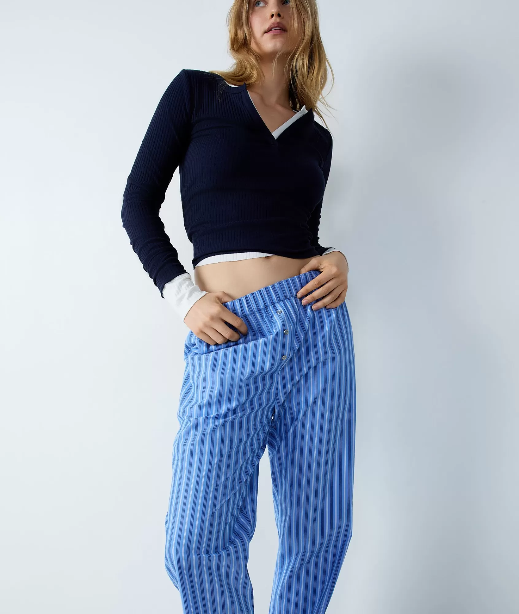 Etam Pyjama Bottoms>Pantalon de pyjama en coton à rayures