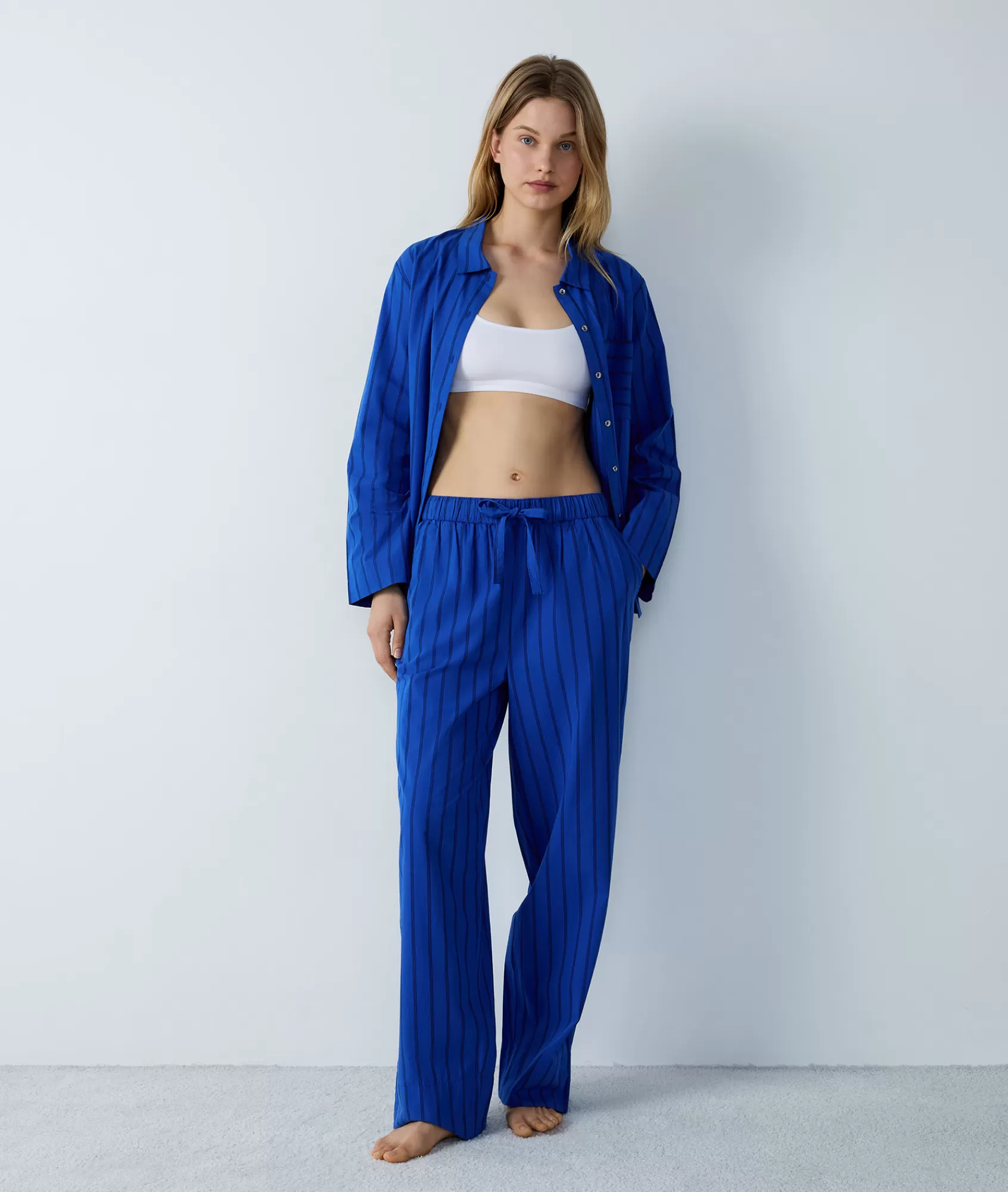 Etam Pyjama Bottoms>Pantalon de pyjama en coton à rayures