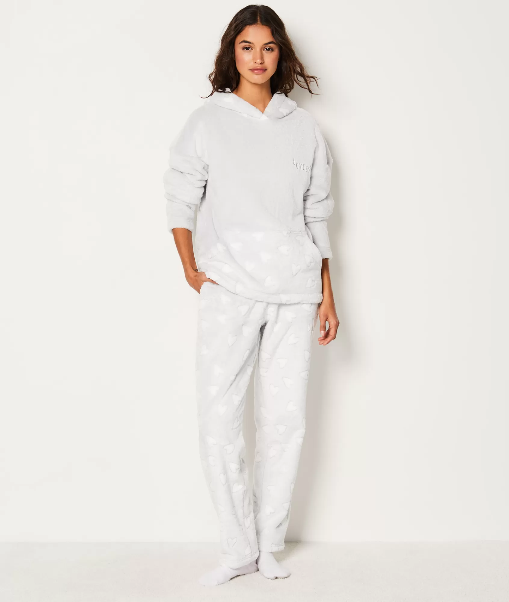 Etam Pyjama Bottoms>Pantalon de pyjama polaire à cœurs