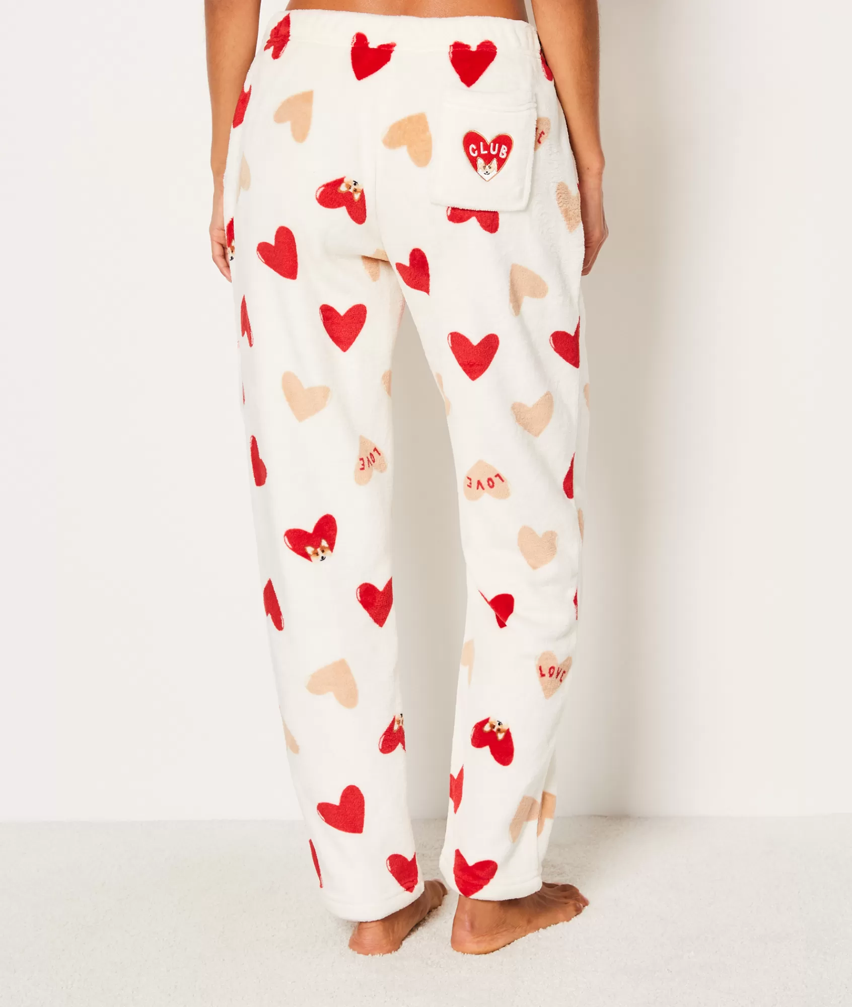 Etam Pyjama Bottoms>Pantalon de pyjama polaire à cœurs