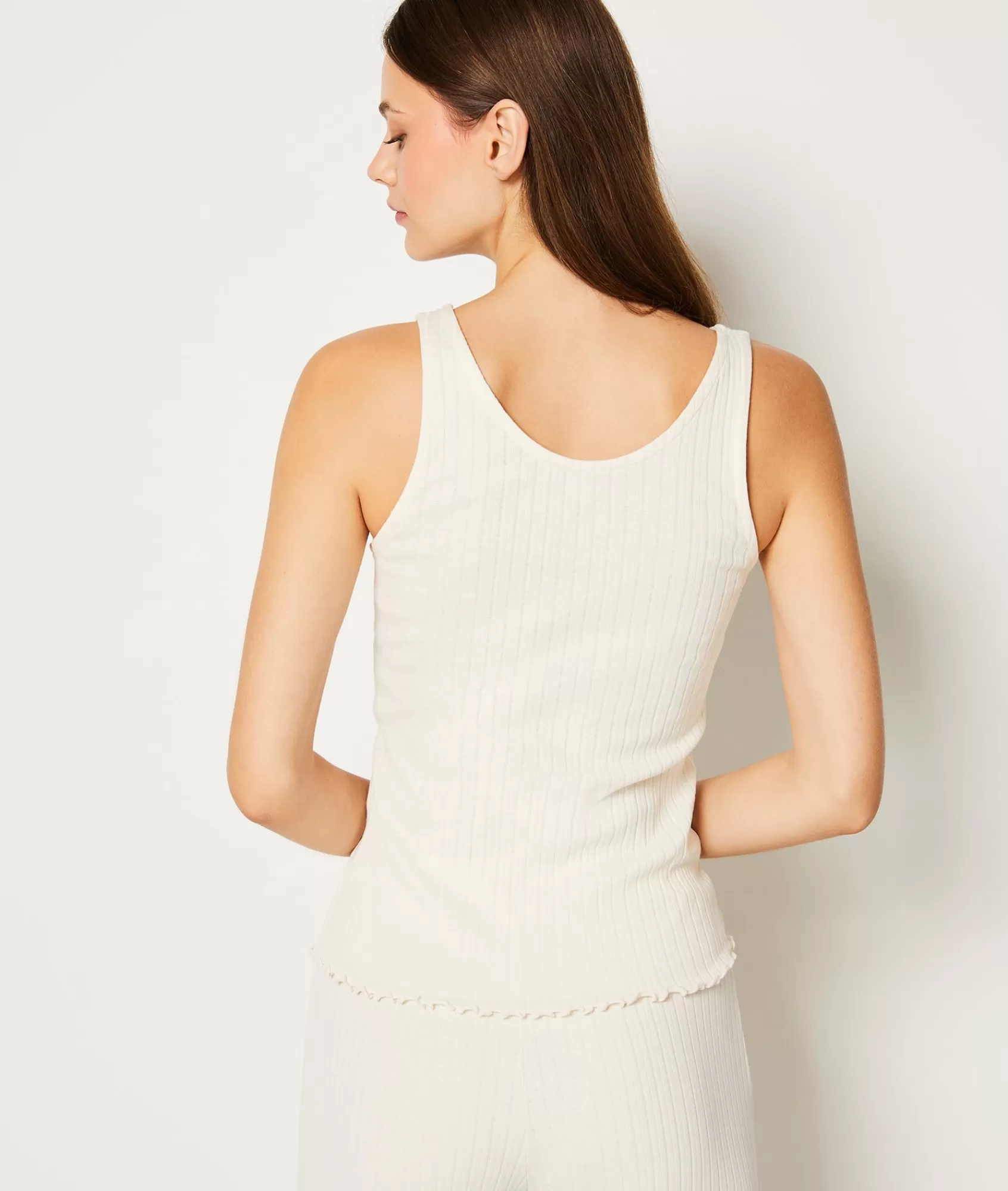 Etam Pyjama Tops>Pointelle Knit Tank Top
