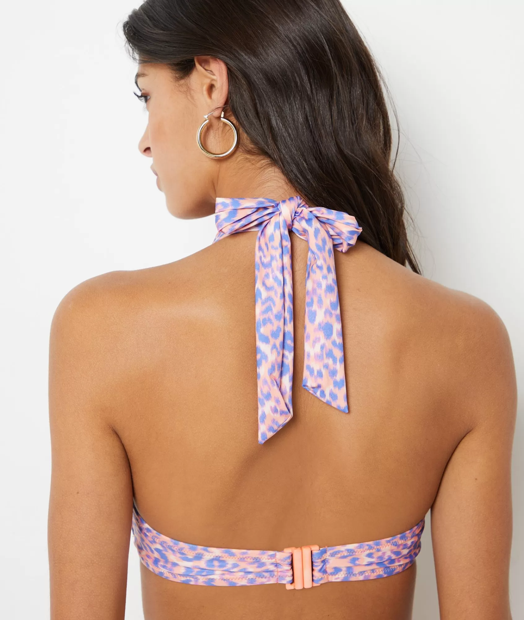 Etam Bandeau Tops | Printed Swimwear>Printed Tie-Front Strapless Bikini Top