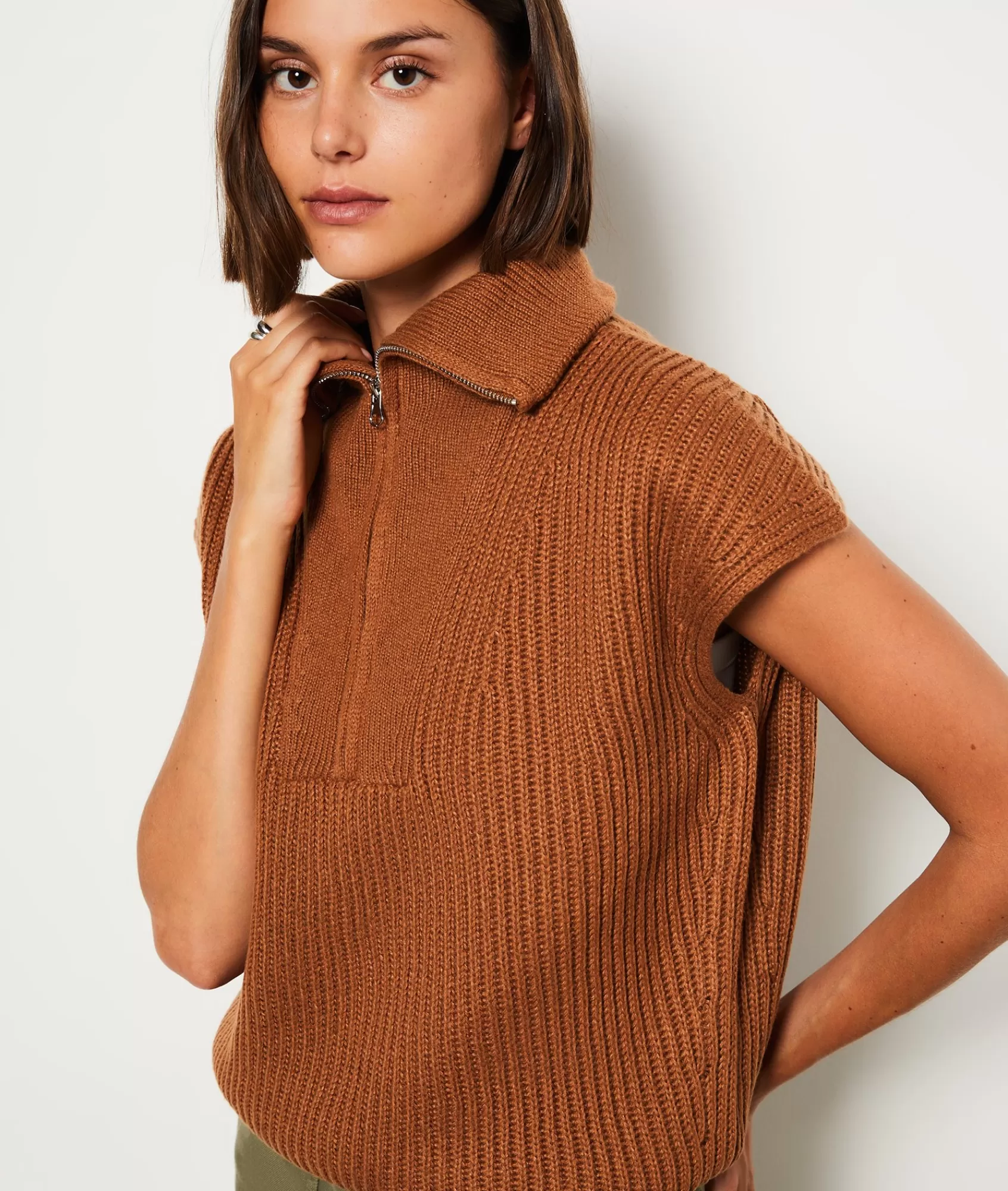 Etam Sleeveless>Pull Zip sans manches
