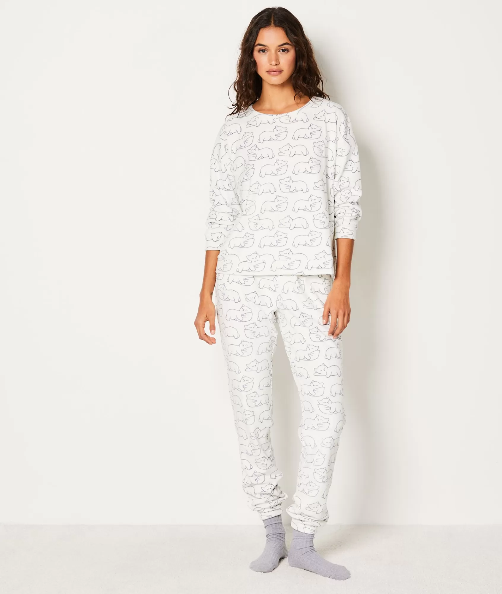 Etam Pyjama Bottoms>Pyjama Trousers with Cat Patterns