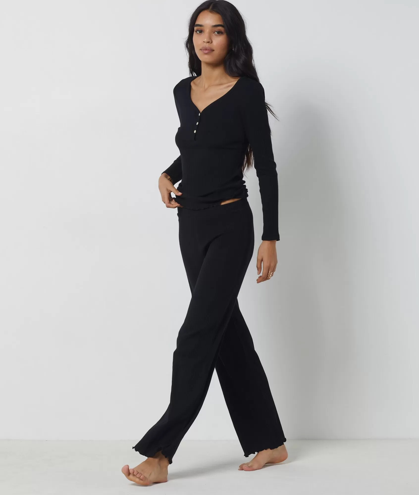 Etam Pyjama Bottoms>Ribbed Pyjama Bottoms