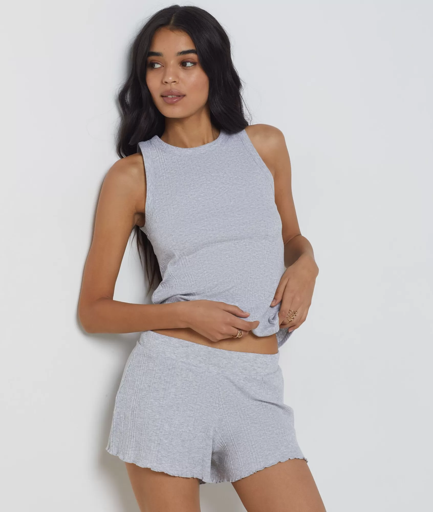 Etam Pyjama Tops>Richelieu Ribbed Knit Tank Top