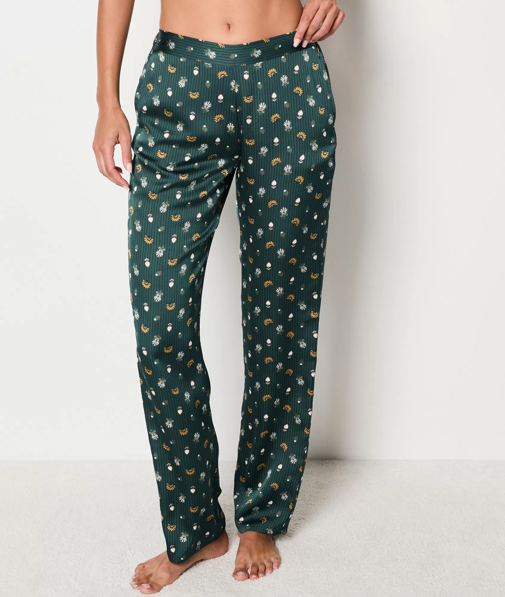 Etam Pyjama Bottoms>Satin Patterned Pyjama Trousers