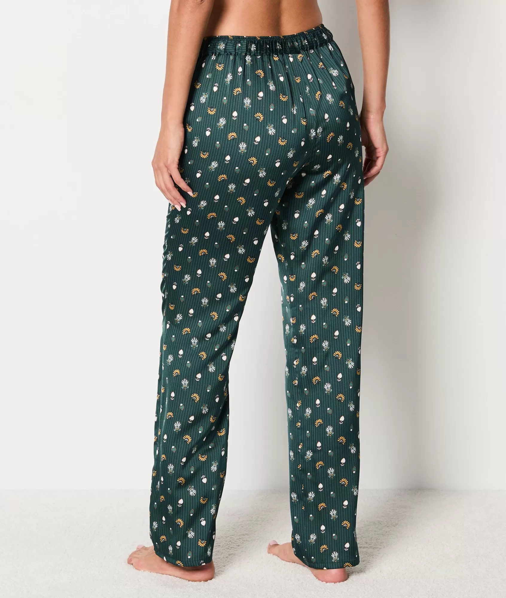 Etam Pyjama Bottoms>Satin Patterned Pyjama Trousers