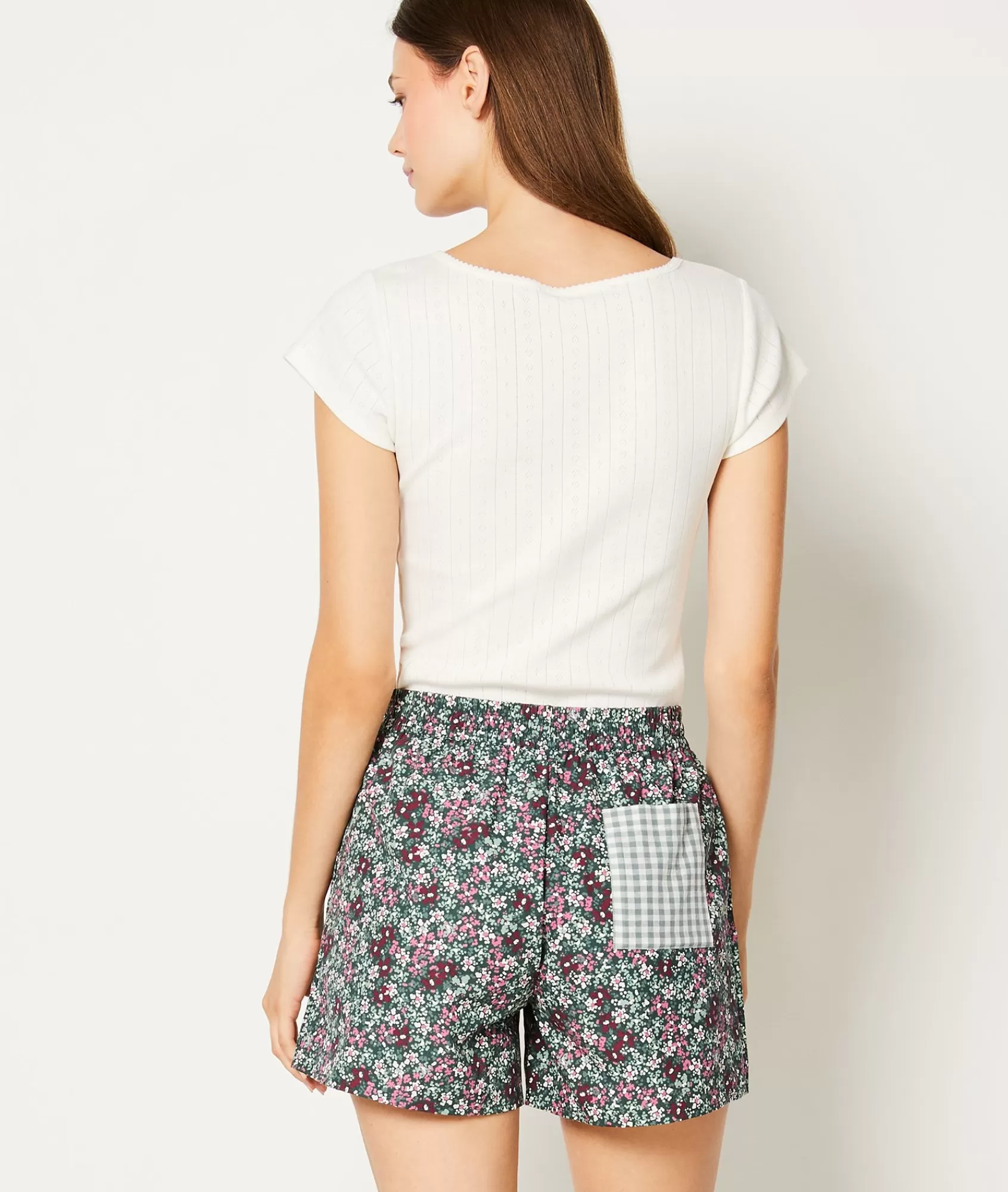 Etam Pyjama Bottoms>Short de pyjama en coton à motifs fleurs