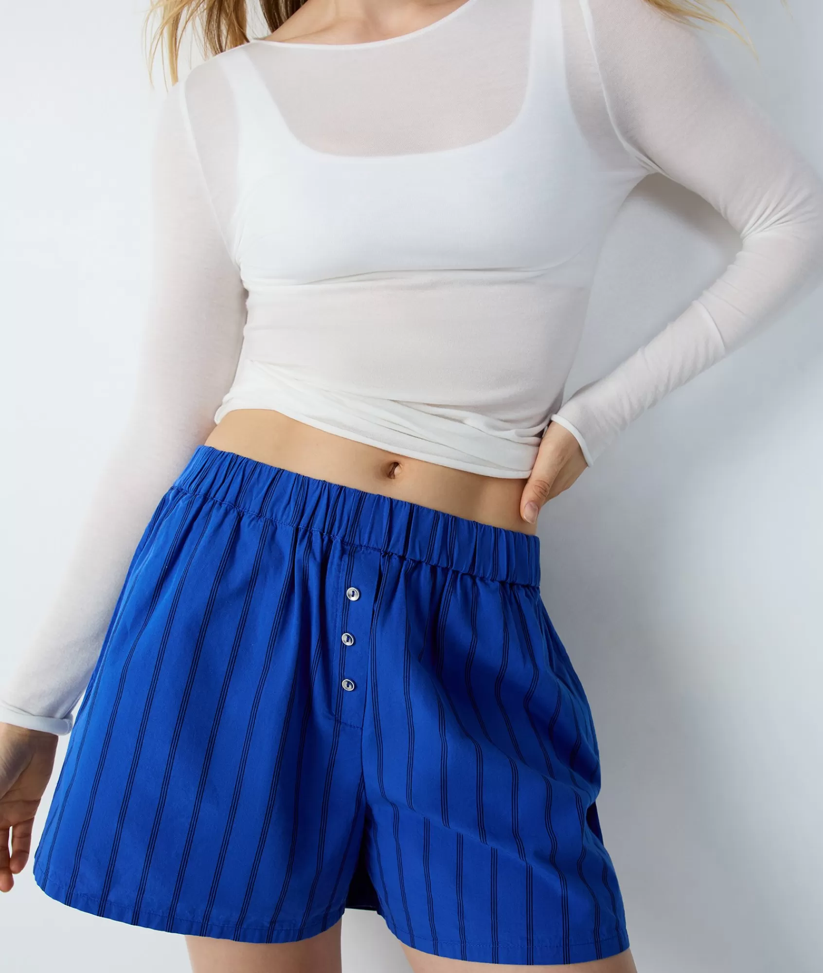 Etam Pyjama Bottoms>Short de pyjama en coton à rayures