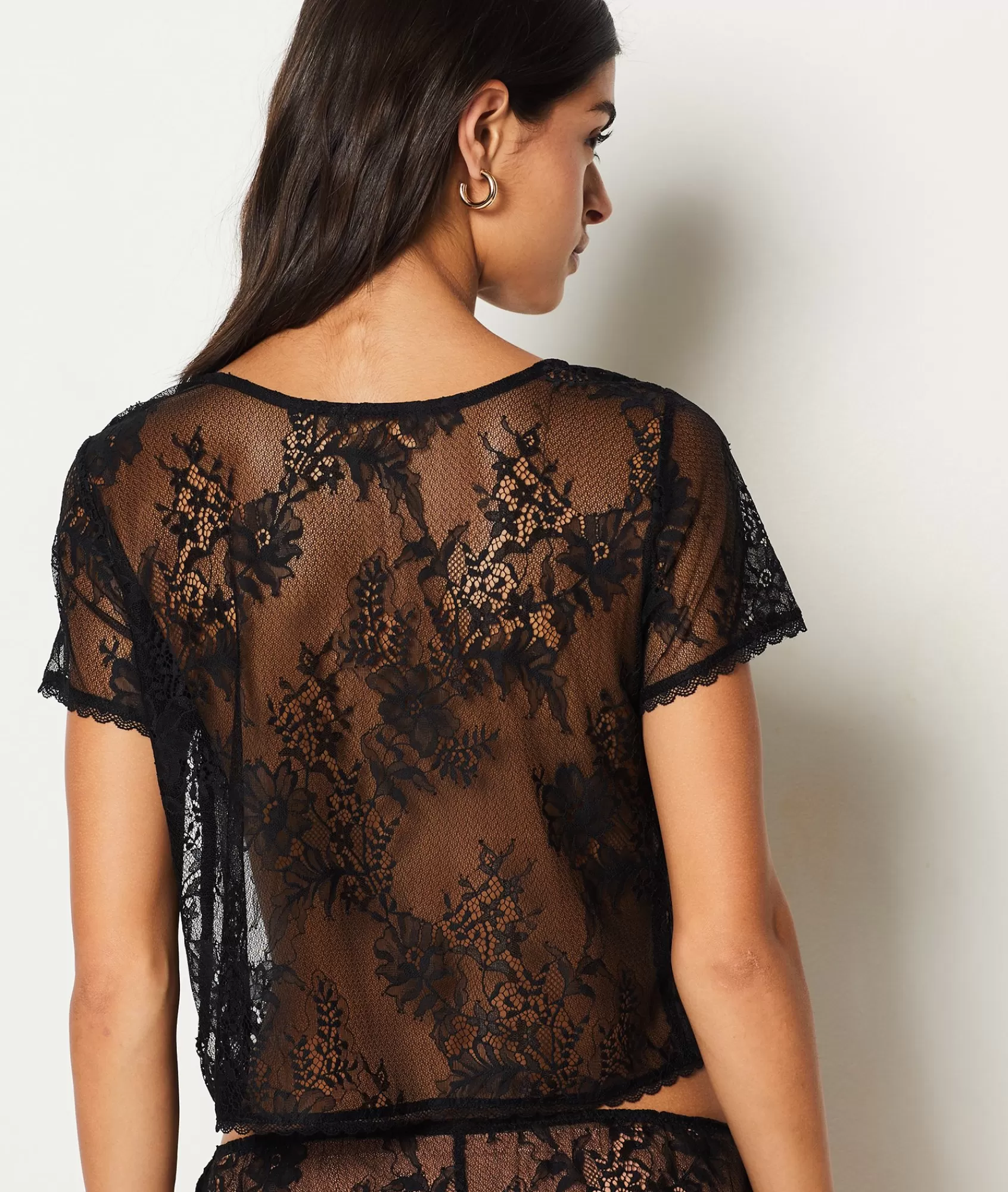 Etam Pyjama Tops>Short-sleeved Lace T-shirt