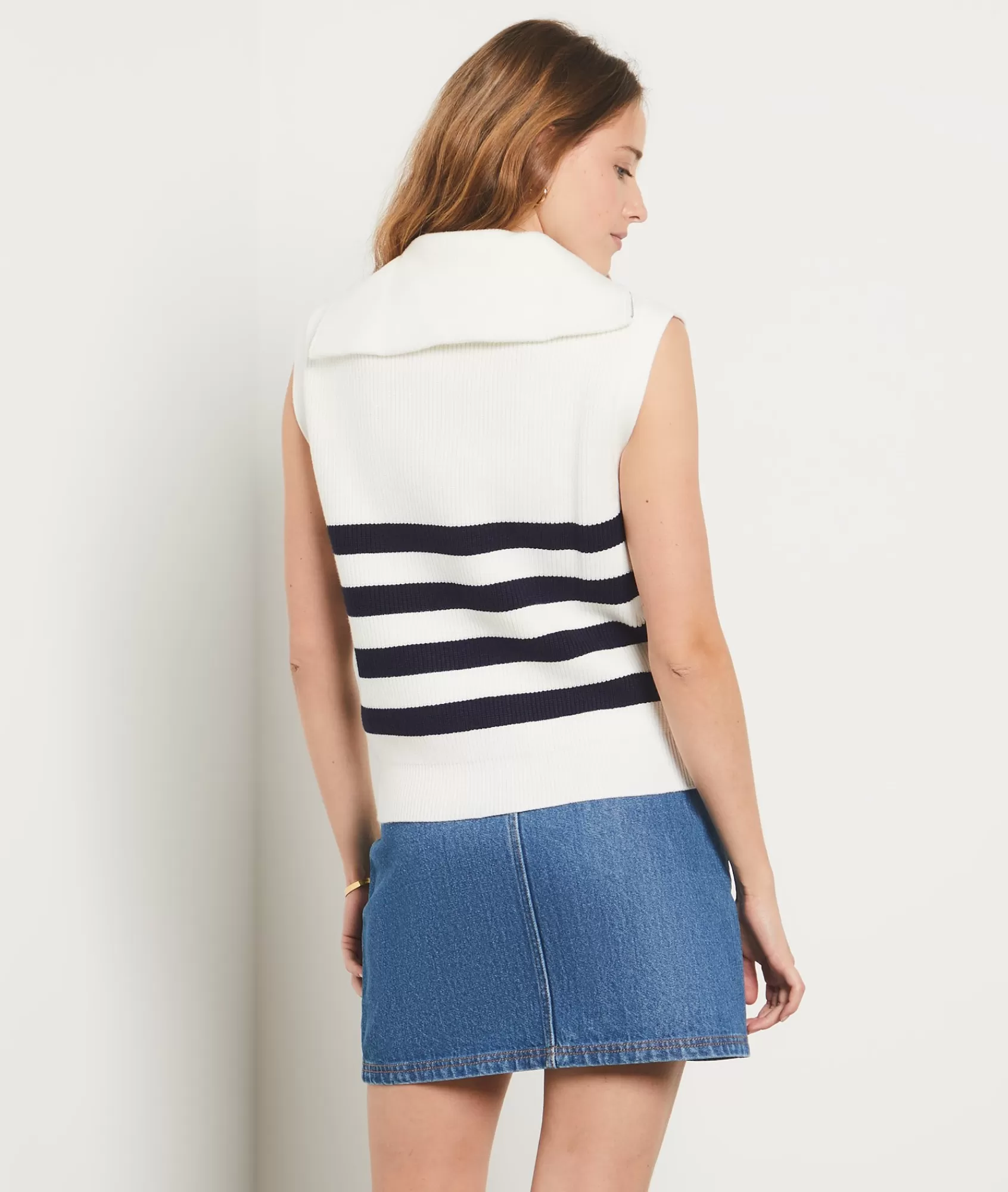 Etam Sleeveless>Sleeveless Breton Sweater