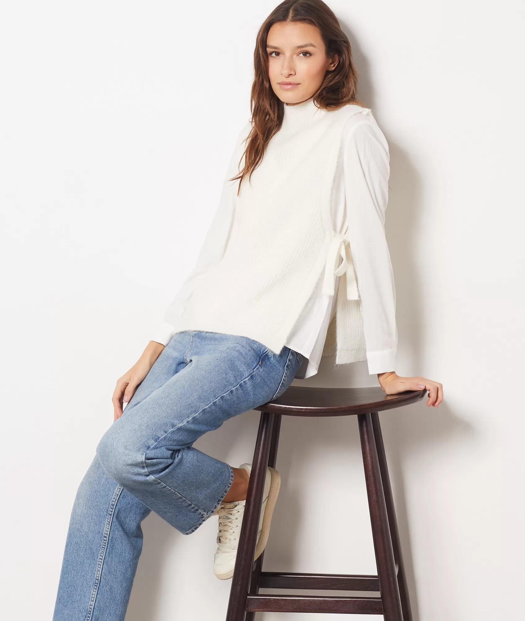 Etam Sleeveless>Sleeveless Turtleneck with Tie Belt