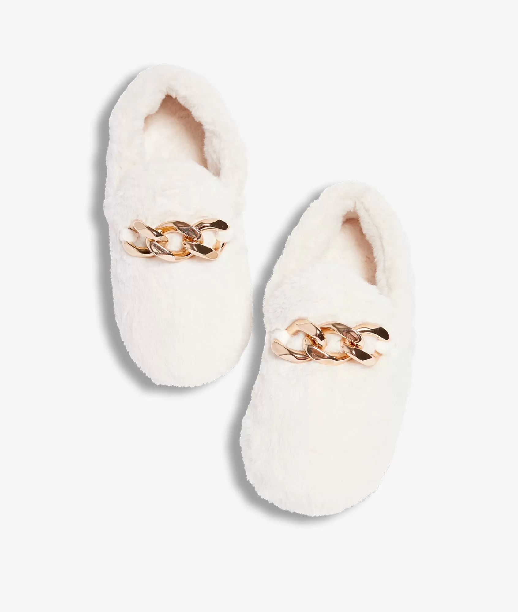 Etam Slippers>Slippers with Fur and Jewel Details