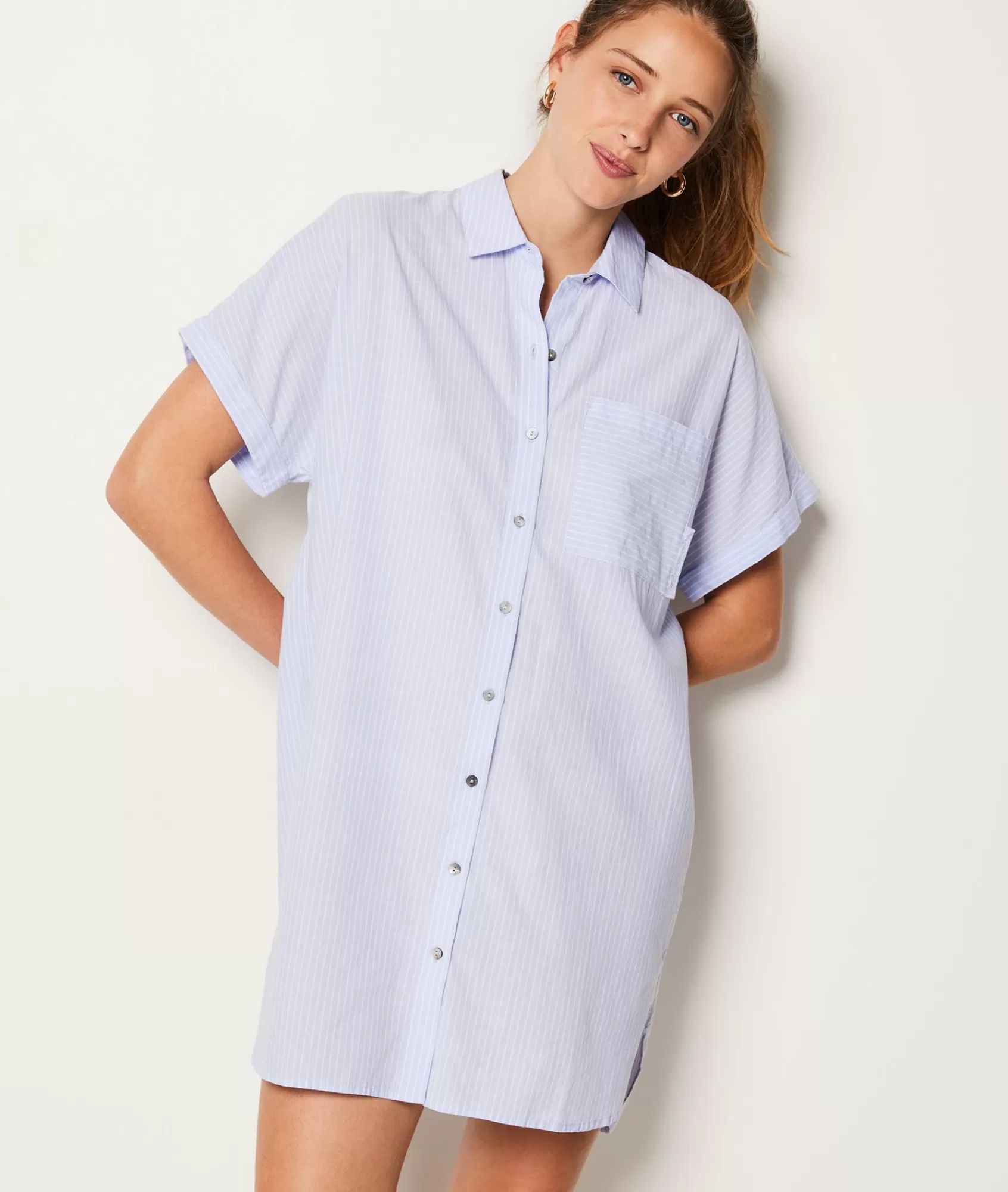 Etam Nightshirts>Striped cotton nightshirt