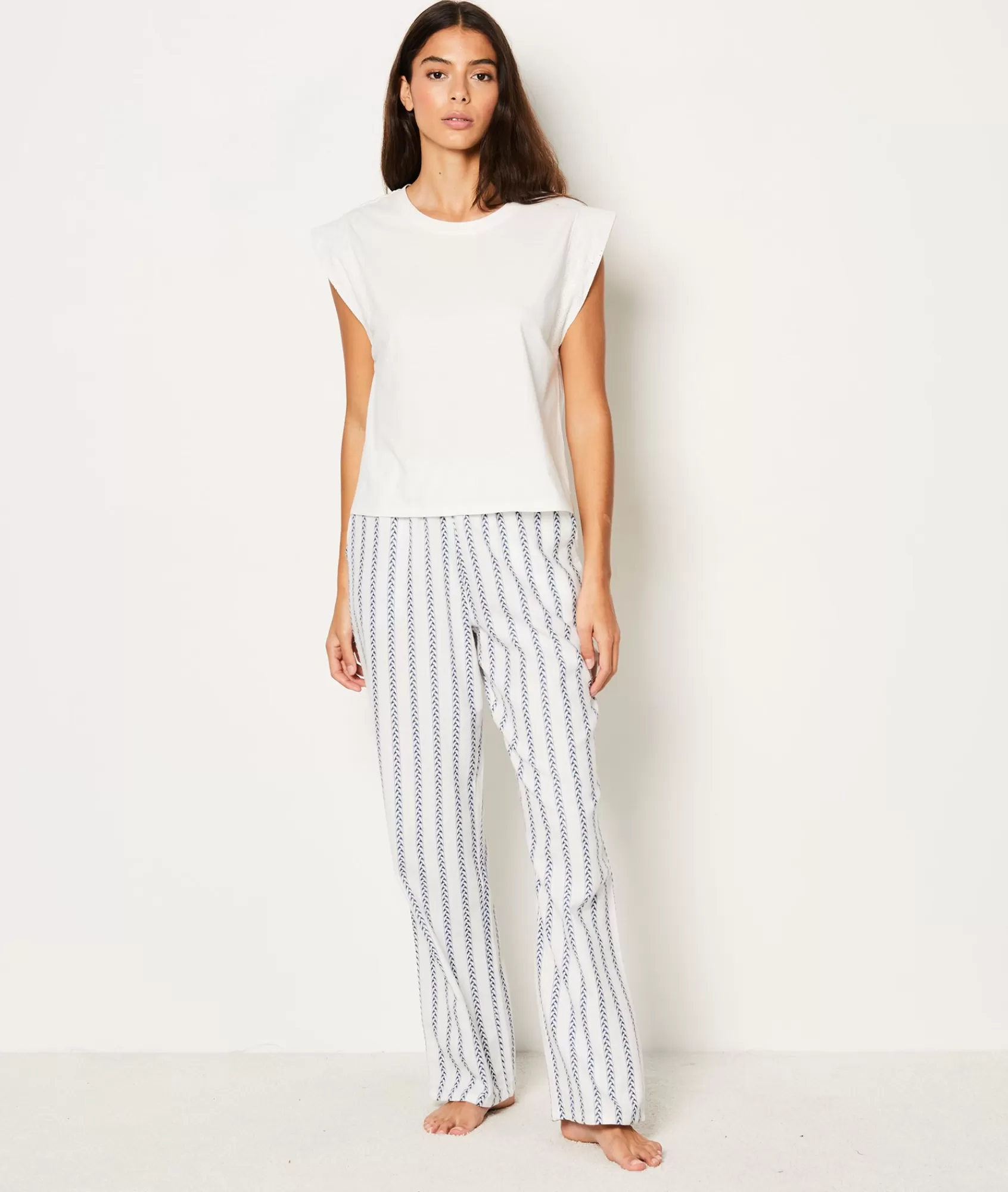 Etam Pyjama Bottoms>Striped Cotton Pyjama Bottoms