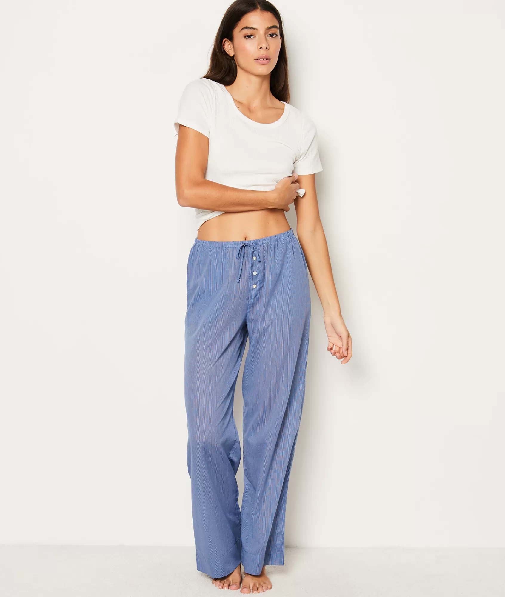 Etam Pyjama Bottoms>Striped Cotton Pyjama Bottoms