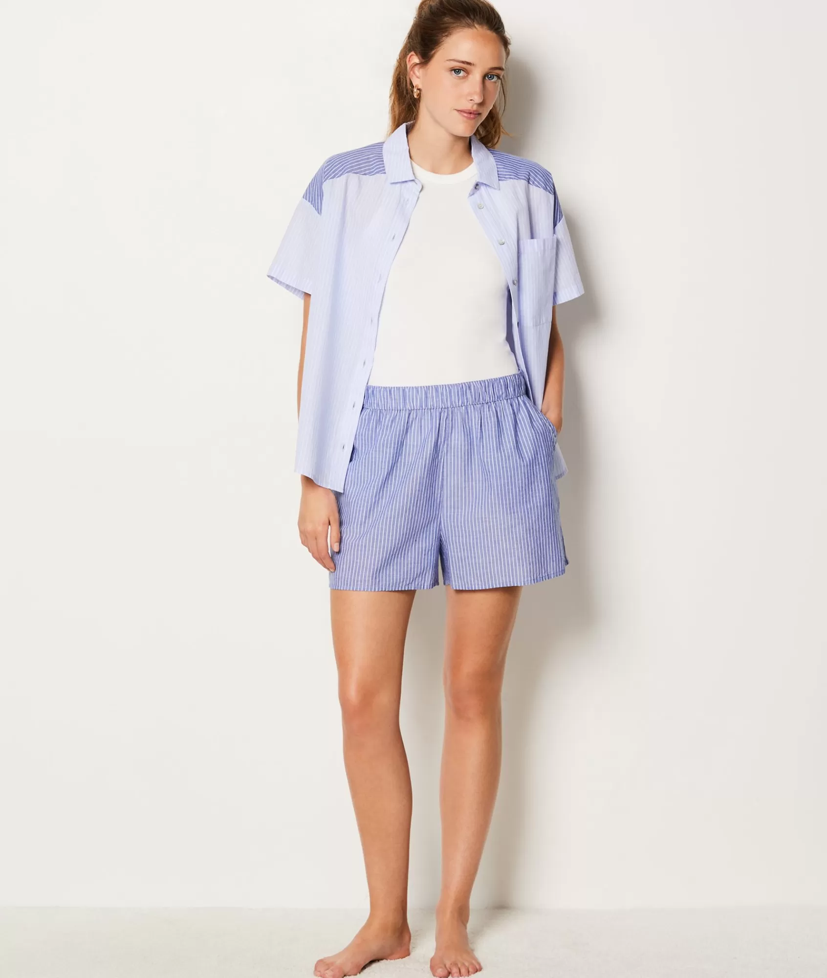 Etam Pyjama Bottoms>Striped Pyjama Shorts