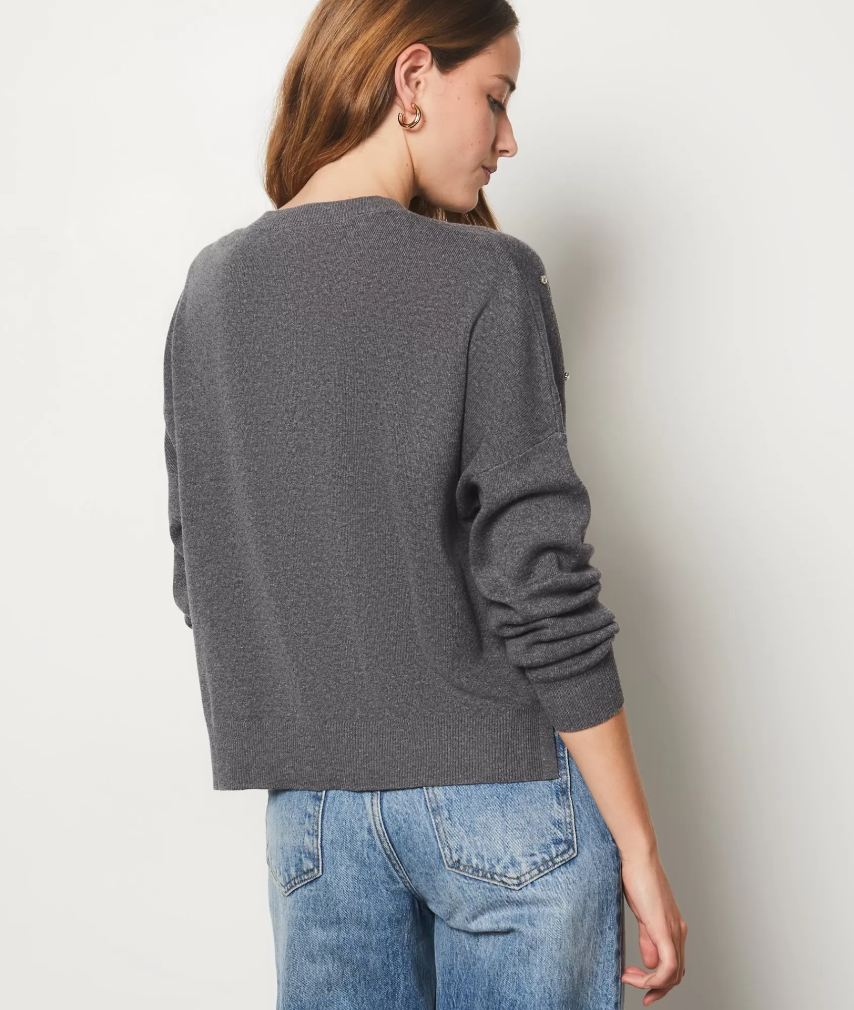 Etam Crewnecks>Sweater with Rhinestones