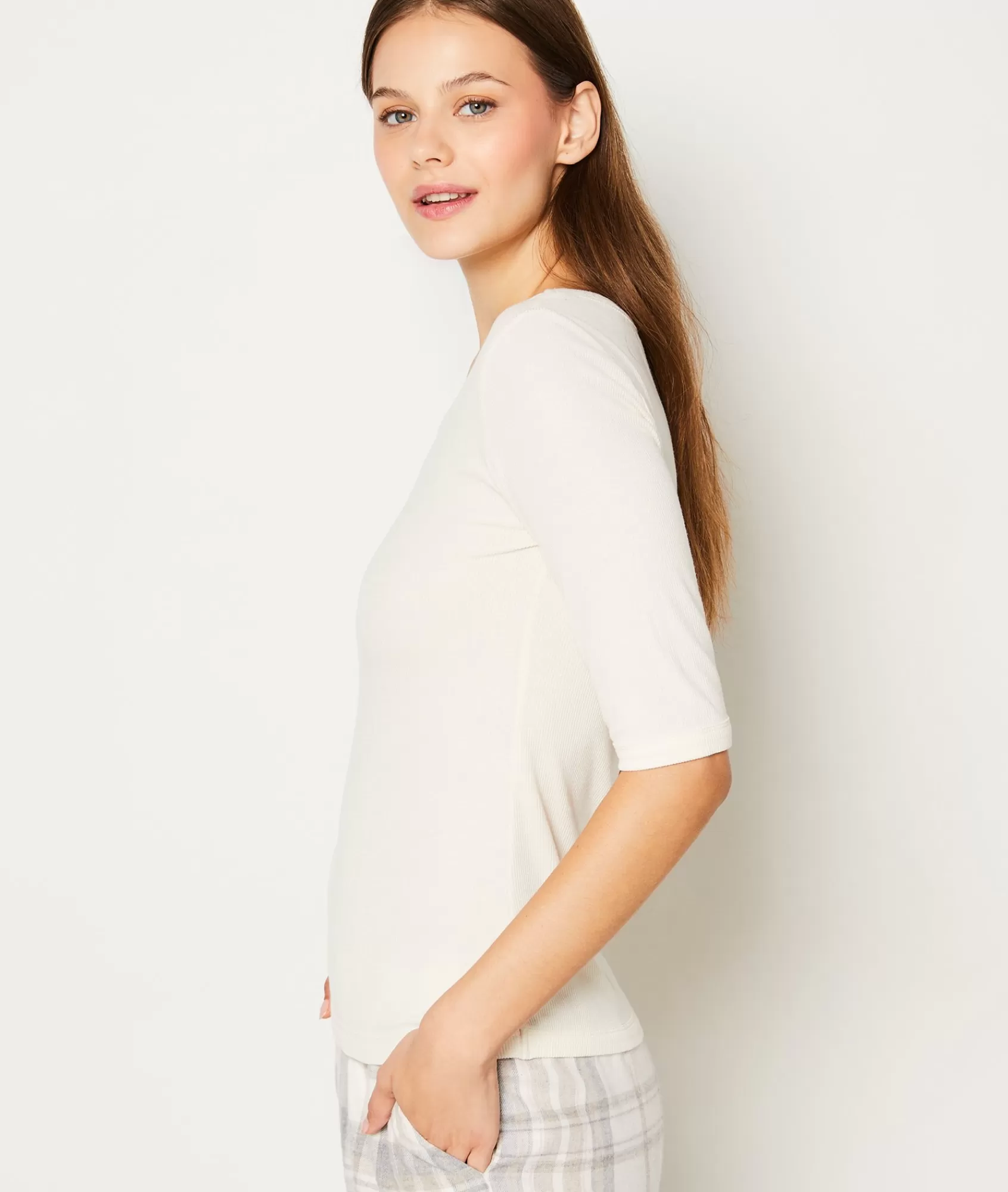 Etam Loungewear | Pyjama Tops>Three-Quarter Sleeve Pyjama Top