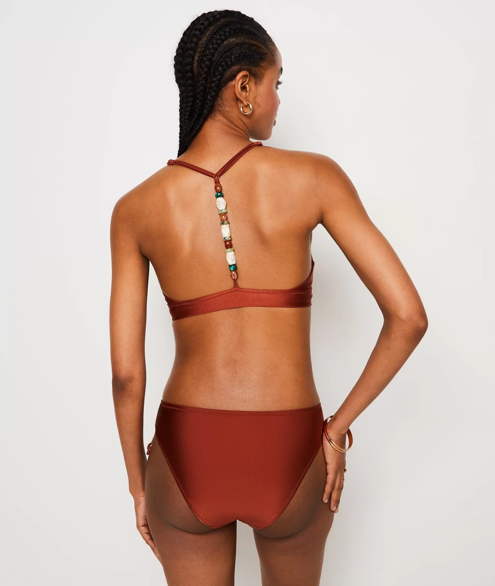 Etam Fancy Swimwear | Triangle Tops>Triangle Beaded Detail Satin Bikini Top