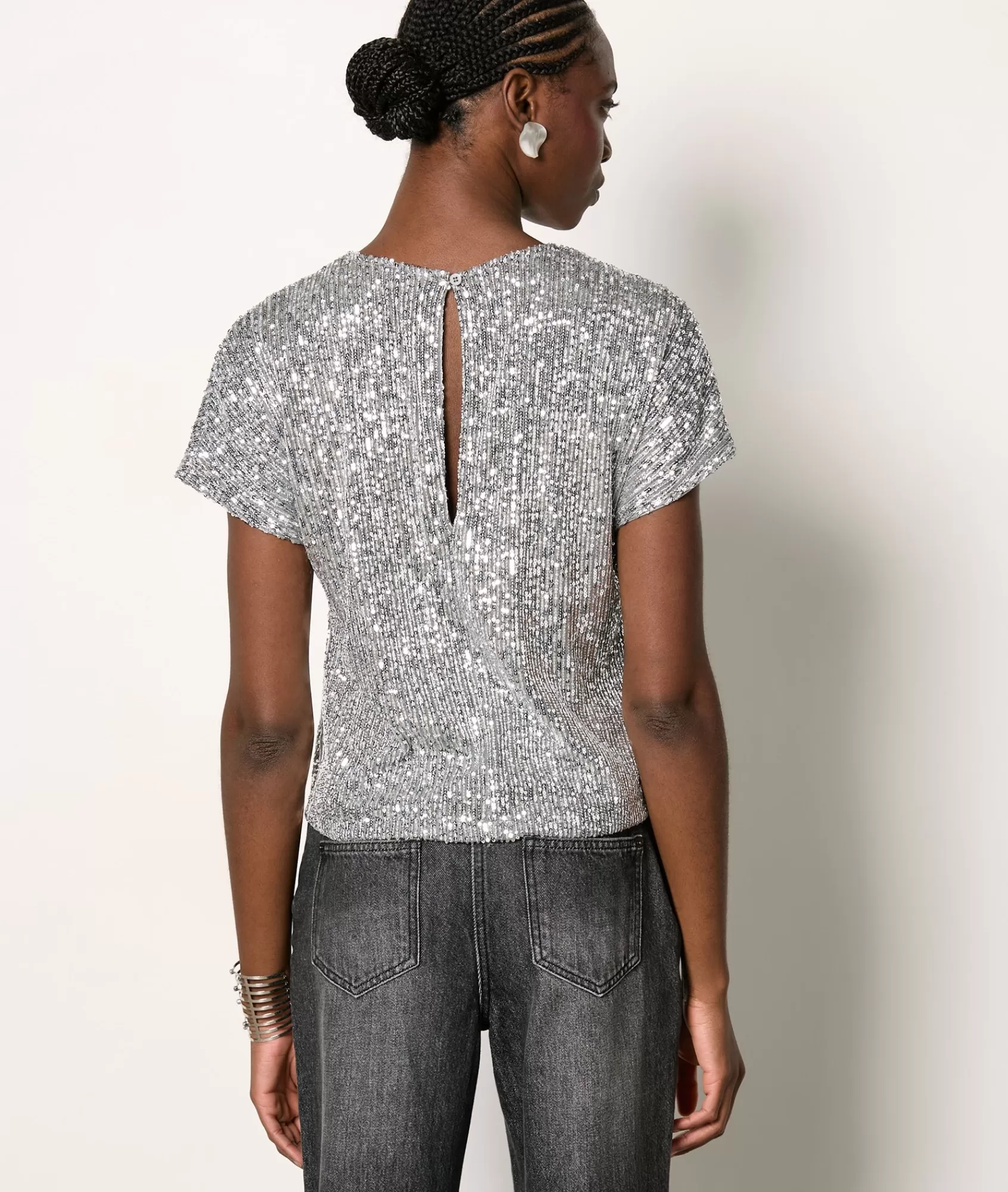 Etam Sequin | T-shirts>T-shirt manches courtes à sequins