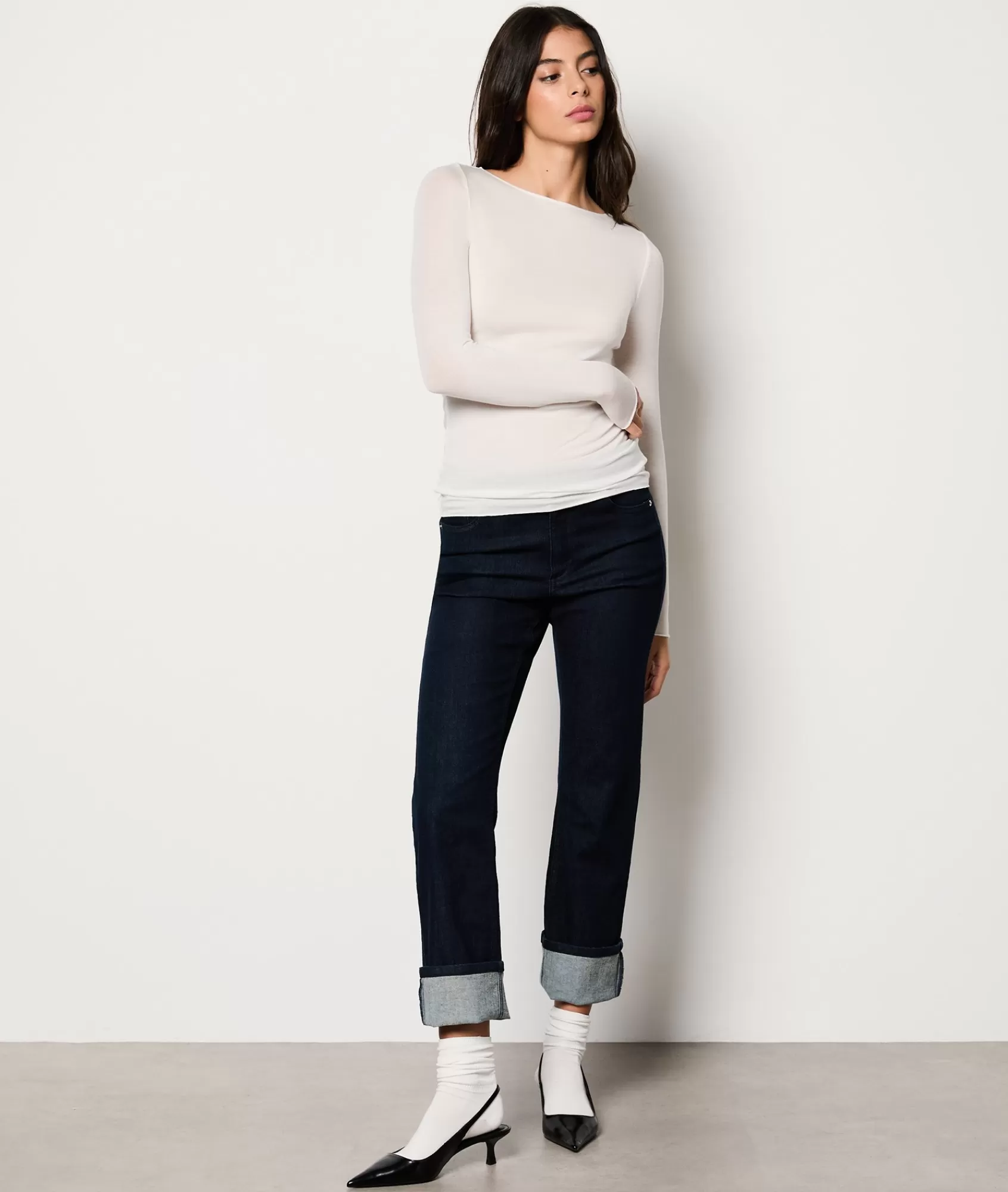Etam Pyjama Tops>T-shirt manches longues col bateau avec cachemire en maille thermique