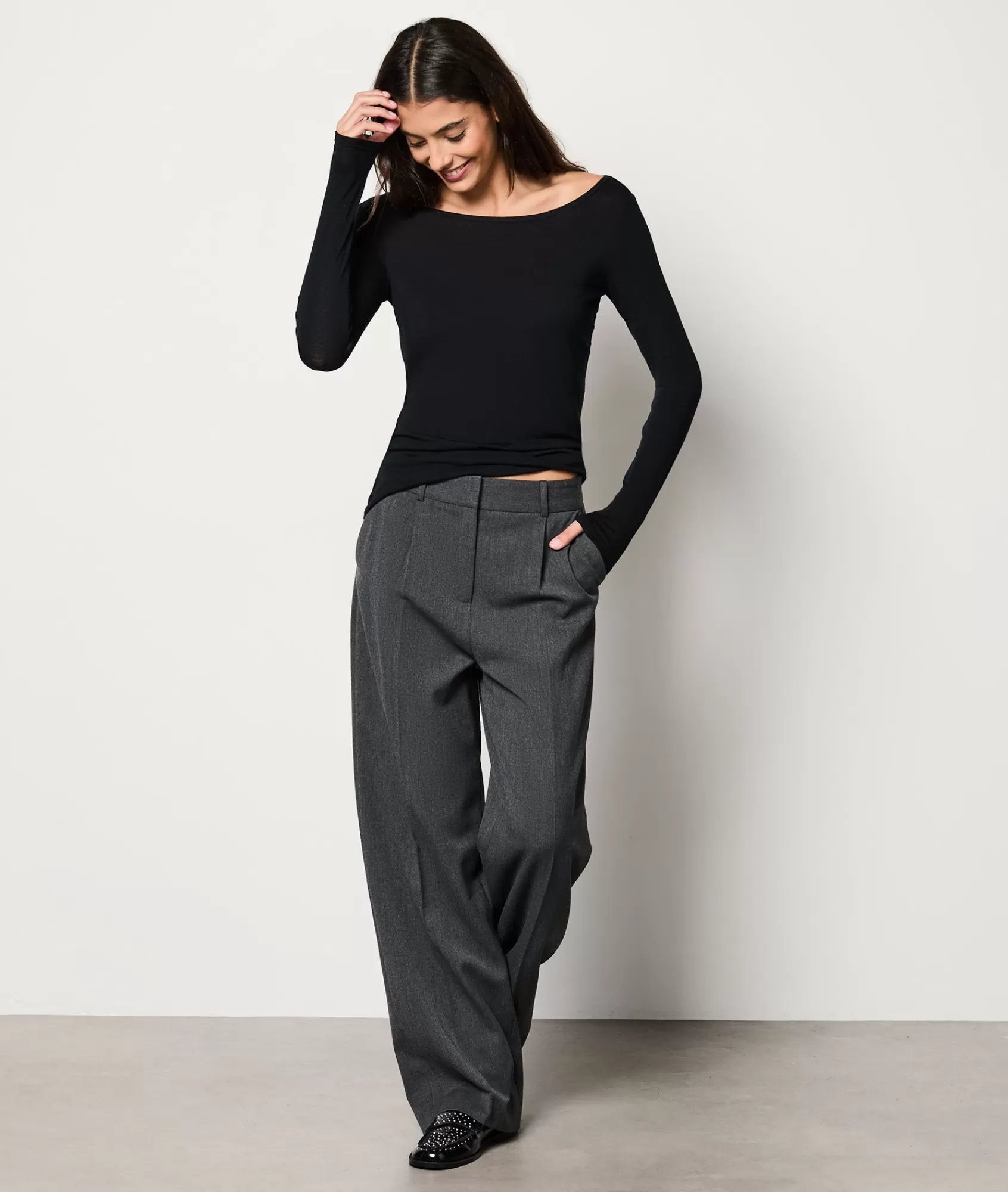 Etam Pyjama Tops>T-shirt manches longues col bateau avec cachemire en maille thermique